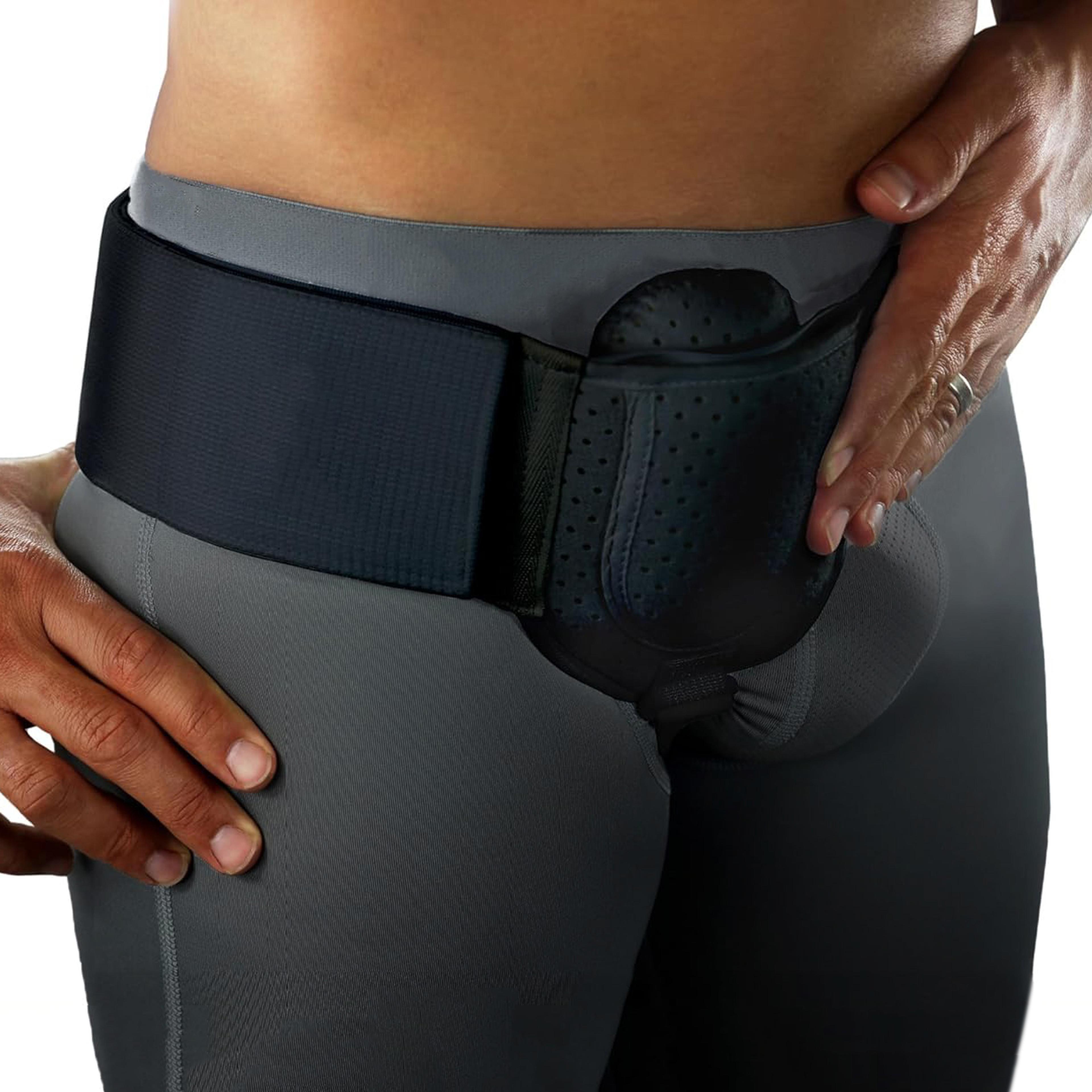 adjustable groin support belt with detachable compression pads for men and women