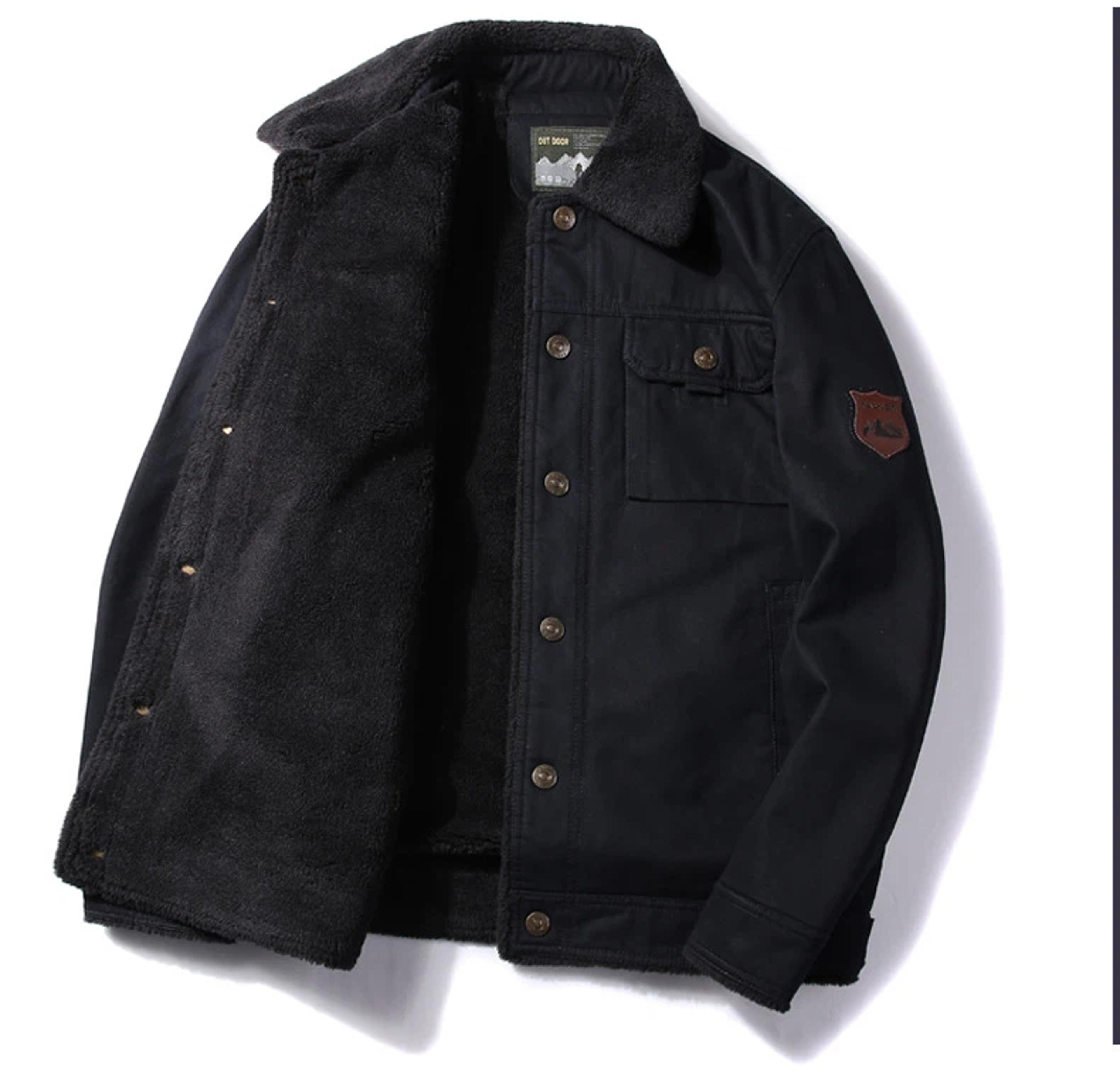 Mens Autumn And Winter Military Coat Thick Warm Retro Workwear Mens Lamb Wool Jacket Plus Size Wint 2