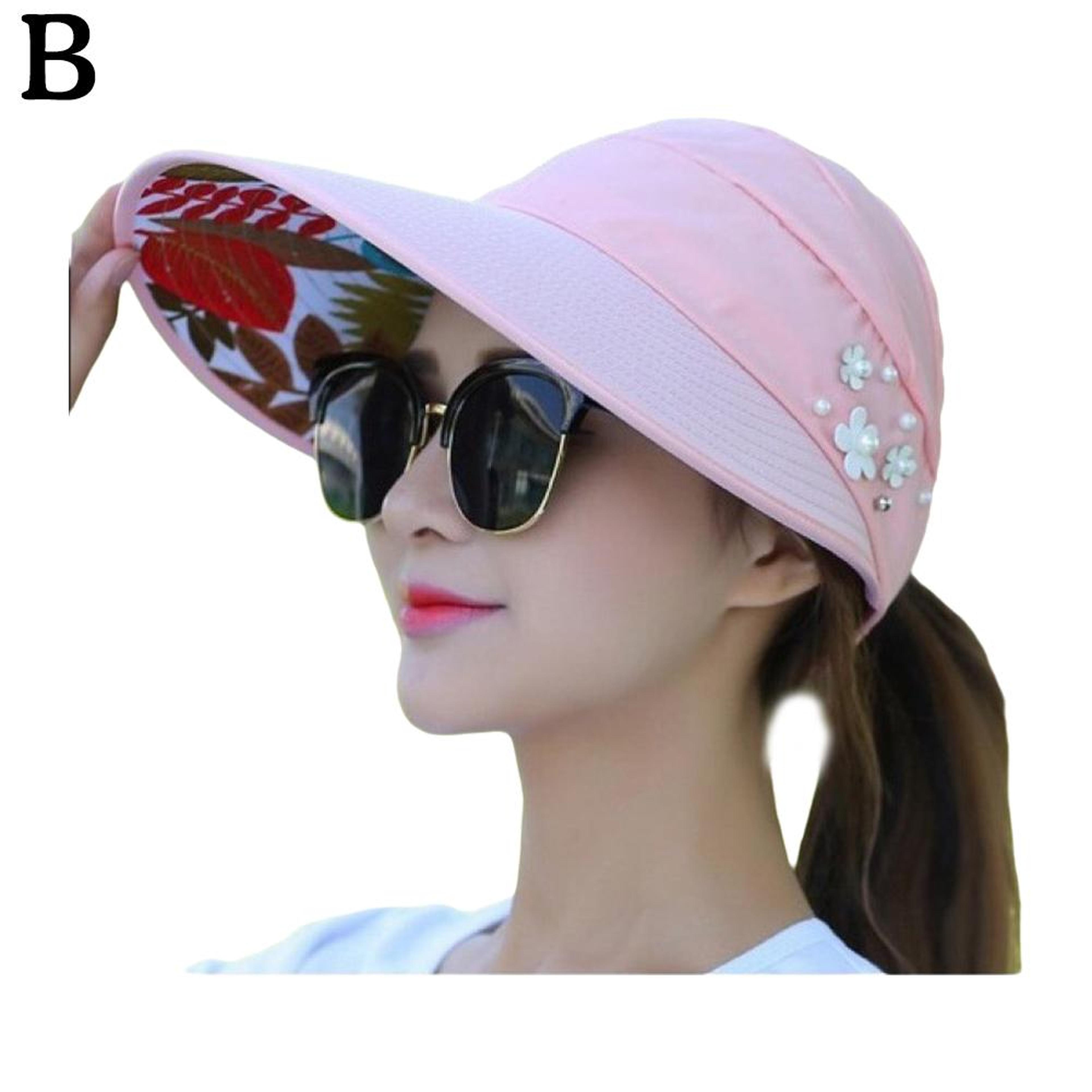 Ladies Fashion Summer Vacation Wide Brim Foldable Sun Hat AntiUV Beach Visor Caps Casual Hats For W 7