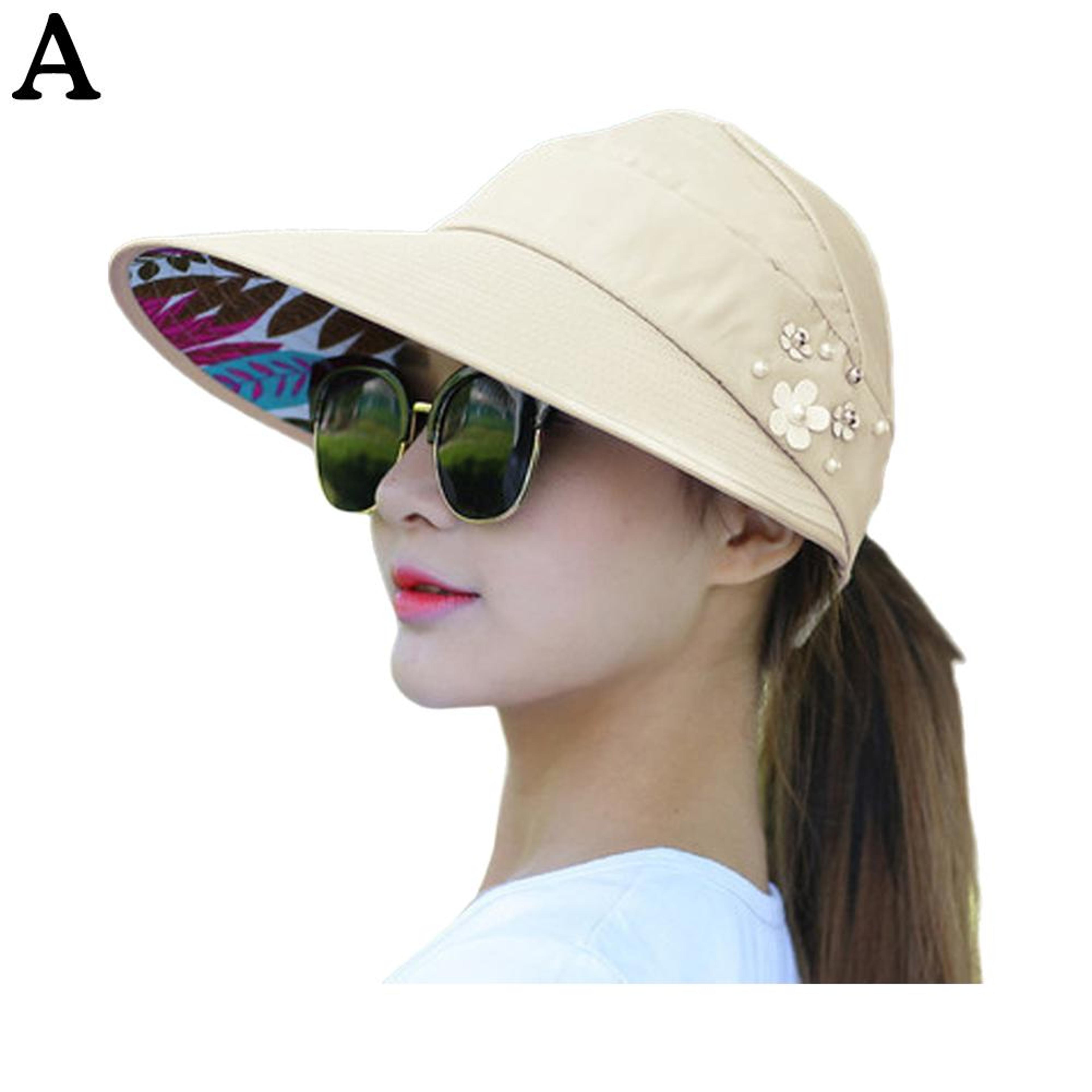 Ladies Fashion Summer Vacation Wide Brim Foldable Sun Hat AntiUV Beach Visor Caps Casual Hats For W 6