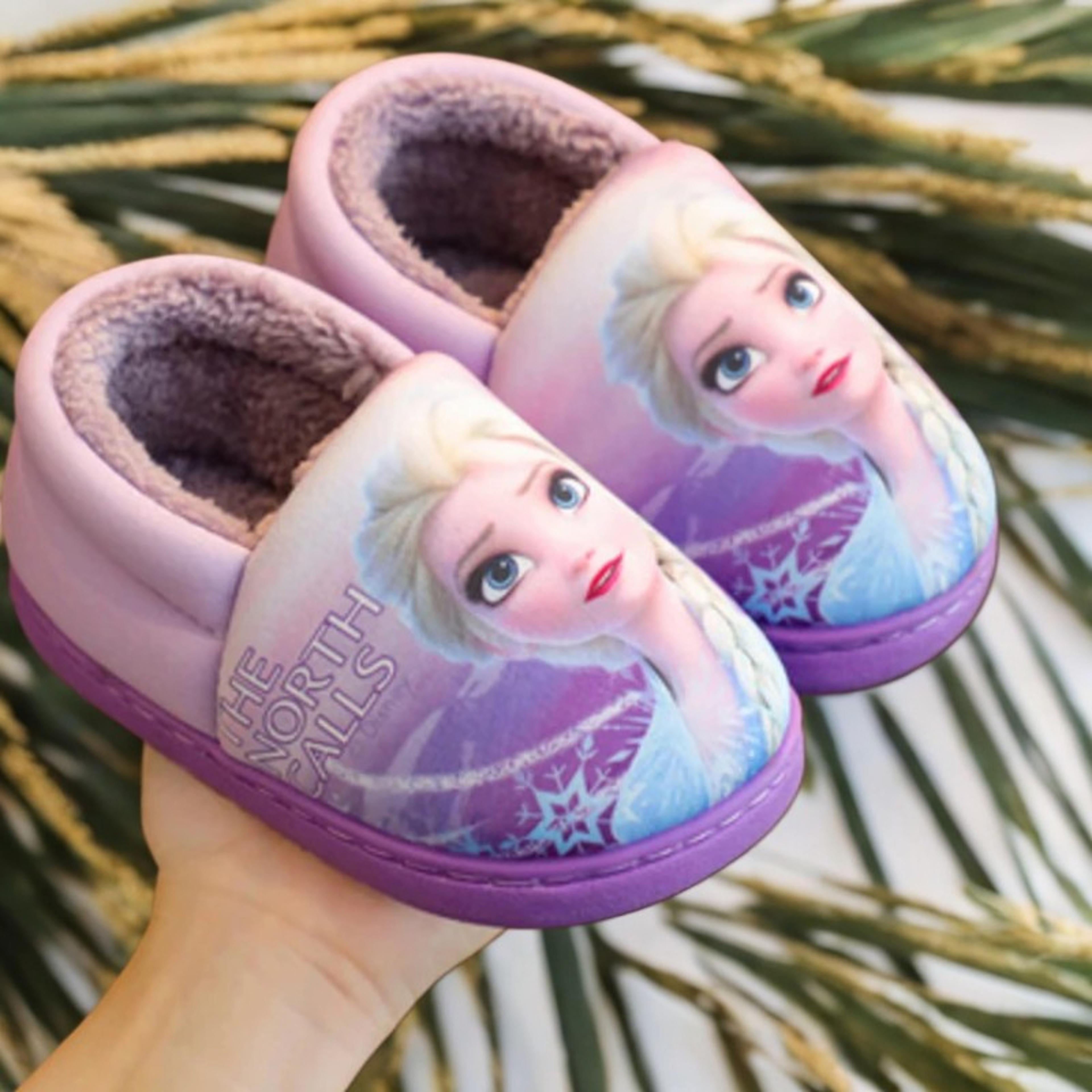 Fashionable Fall Winter Elsa Princess Baby Girls Cotton Shoes Cartoon Kids Cotton Slippers 4