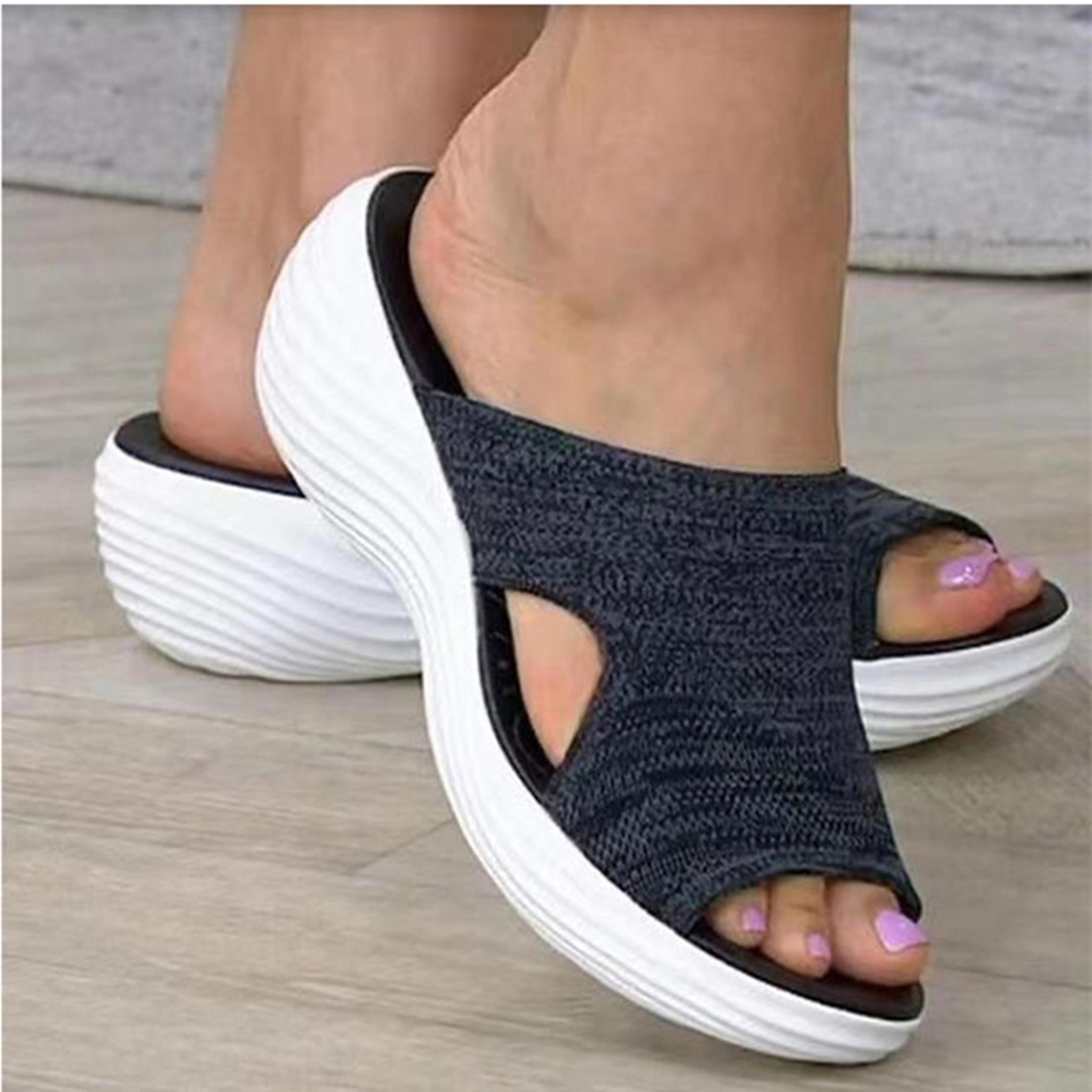 Women Shoes Sandals Summer Party Ladies Shoes Slides Wedge Sandals Plus Size Footwear Comfortable W 1