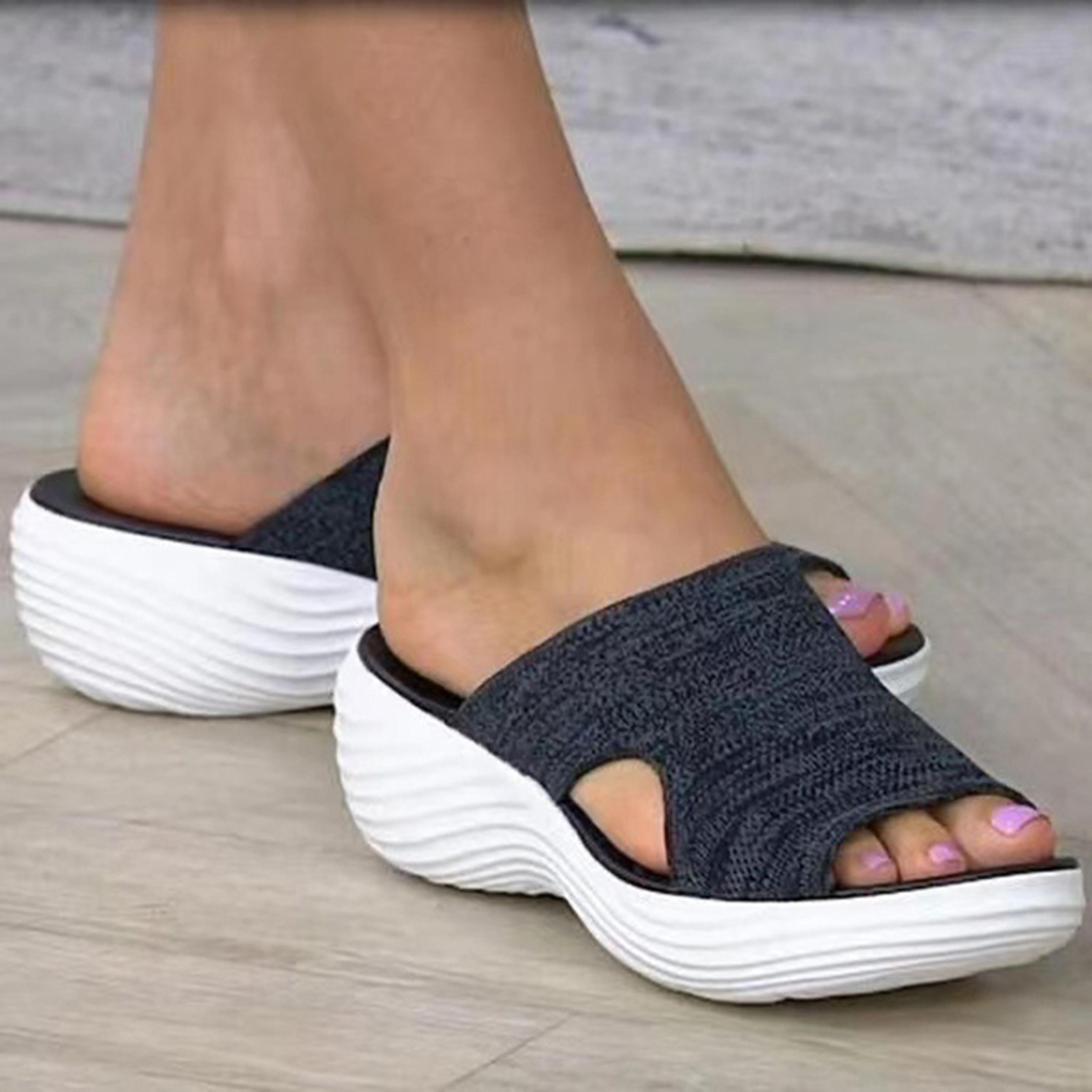 Women Shoes Sandals Summer Party Ladies Shoes Slides Wedge Sandals Plus Size Footwear Comfortable W 4