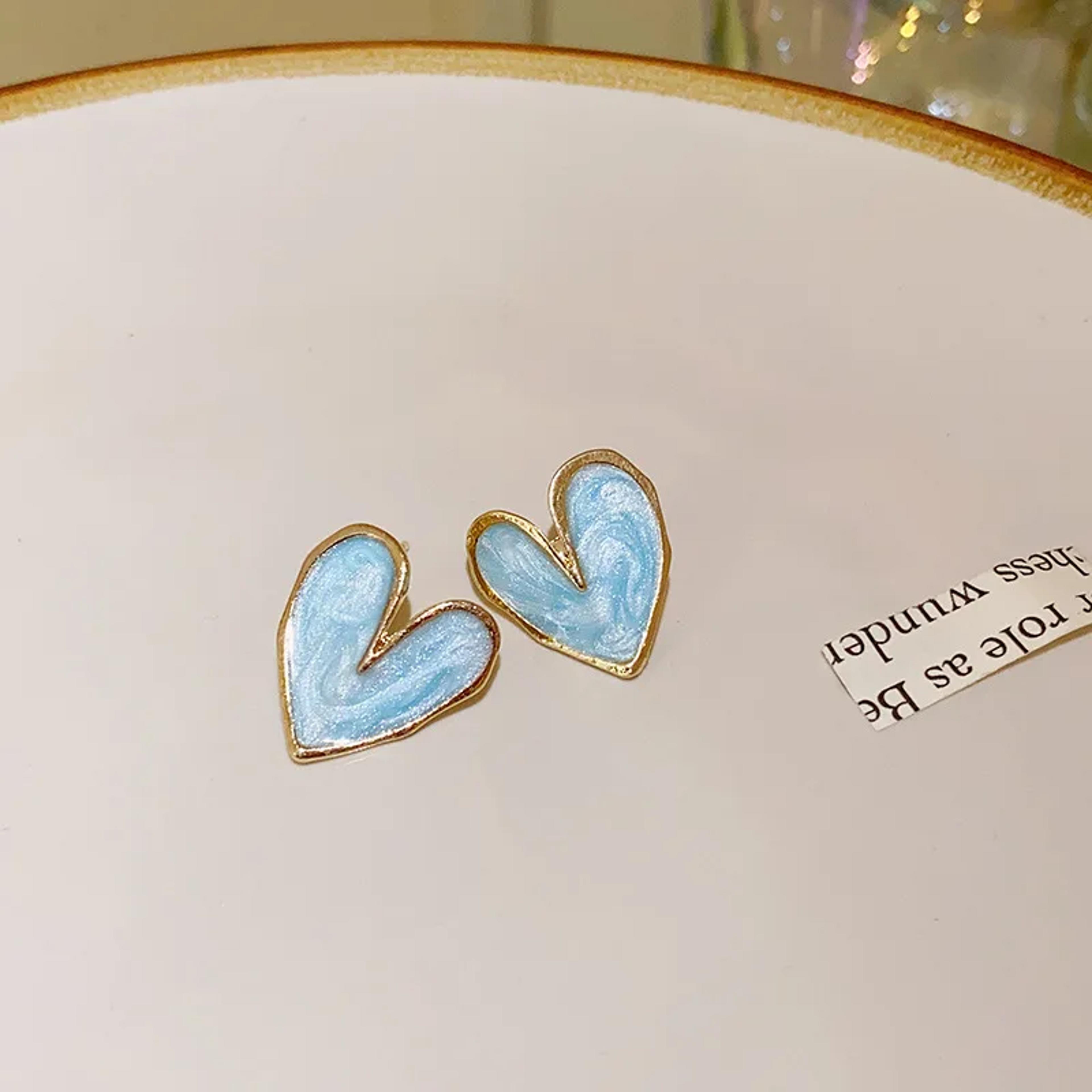Heart Pearl Drop Earrings Sweet Elegant Geometric Jewelry 9