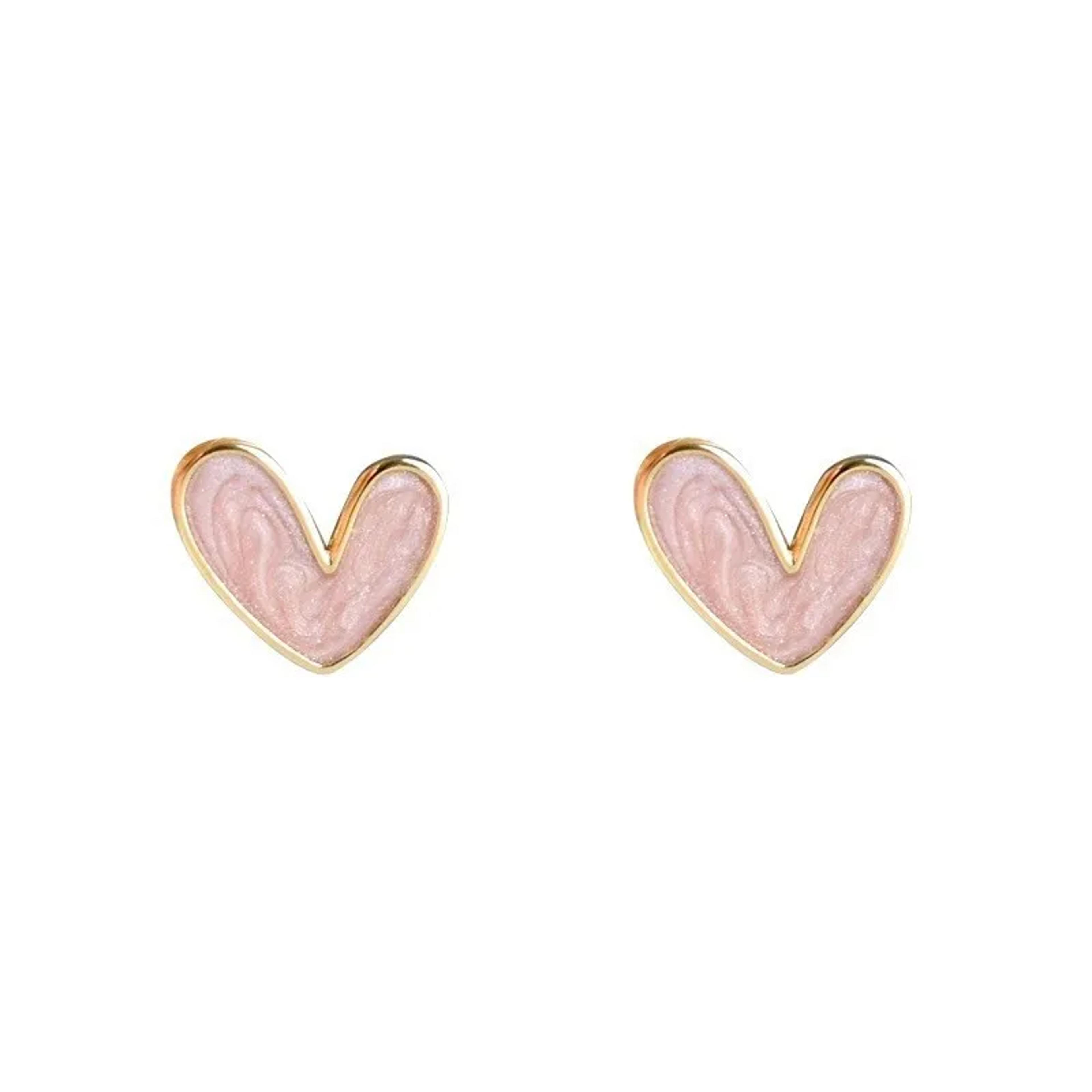 Heart Pearl Drop Earrings Sweet Elegant Geometric Jewelry 11