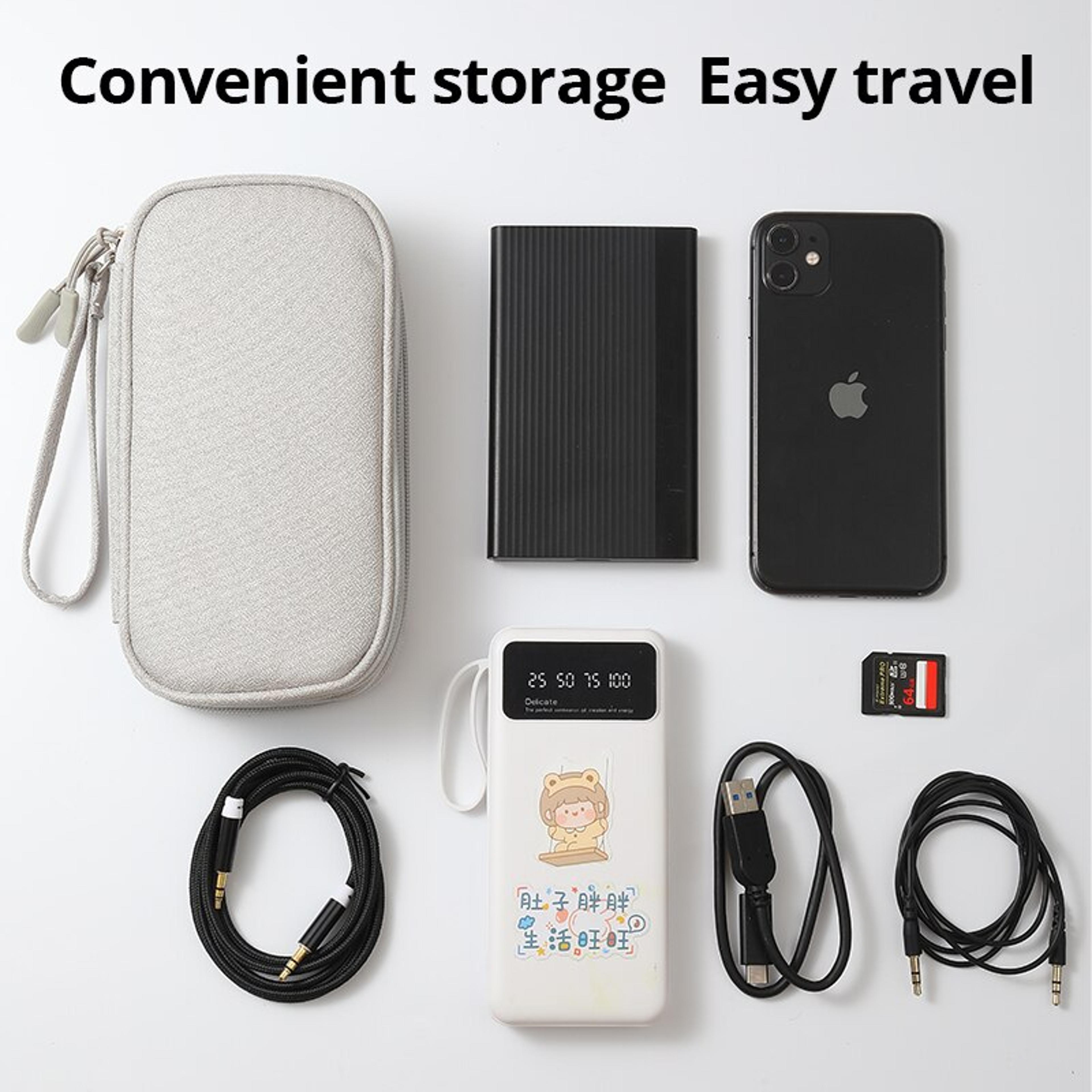 Portable Electronic Organizer Bag Travel Cable Storage Case Rectangular Tech Accessory Pouch 1