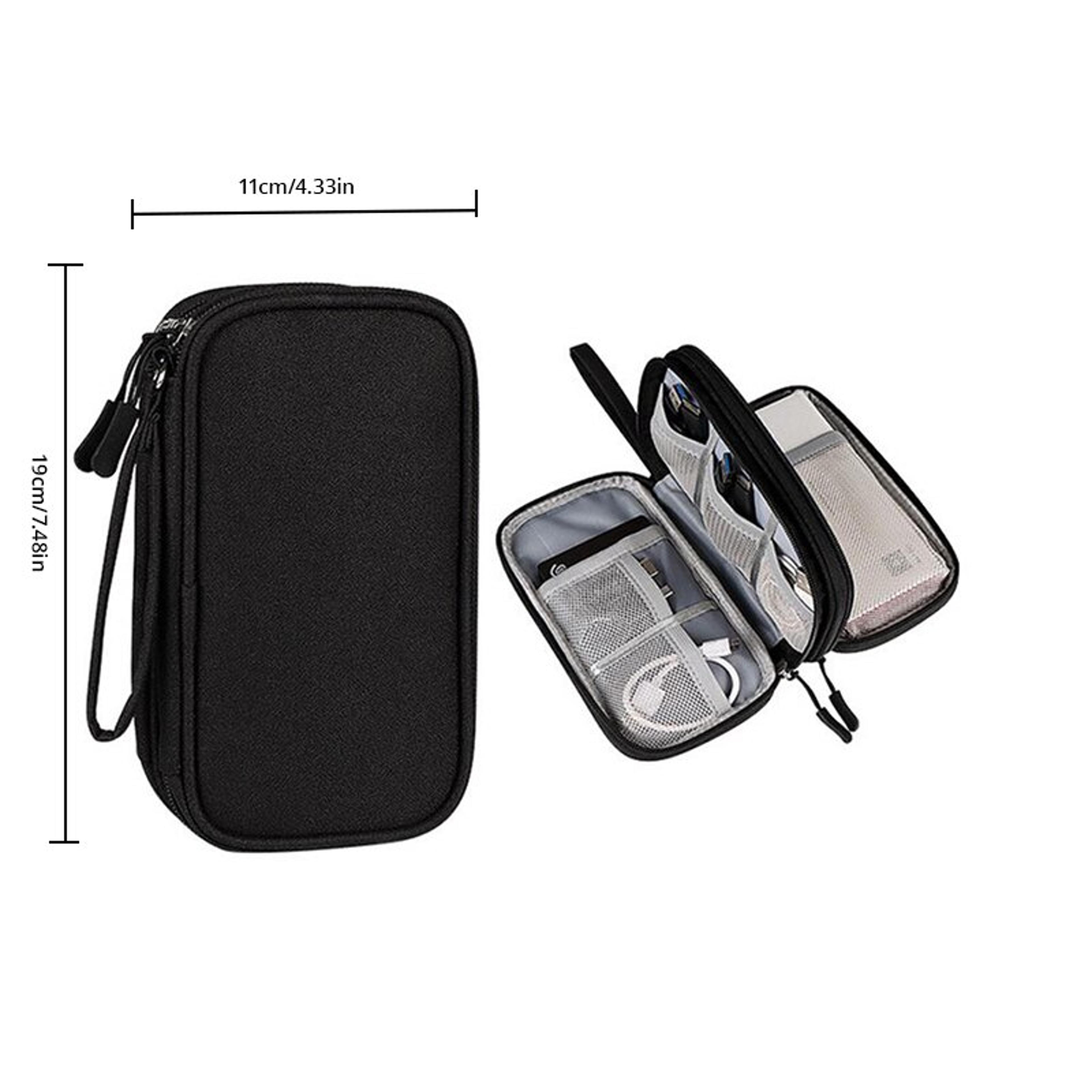 Portable Electronic Organizer Bag Travel Cable Storage Case Rectangular Tech Accessory Pouch 5