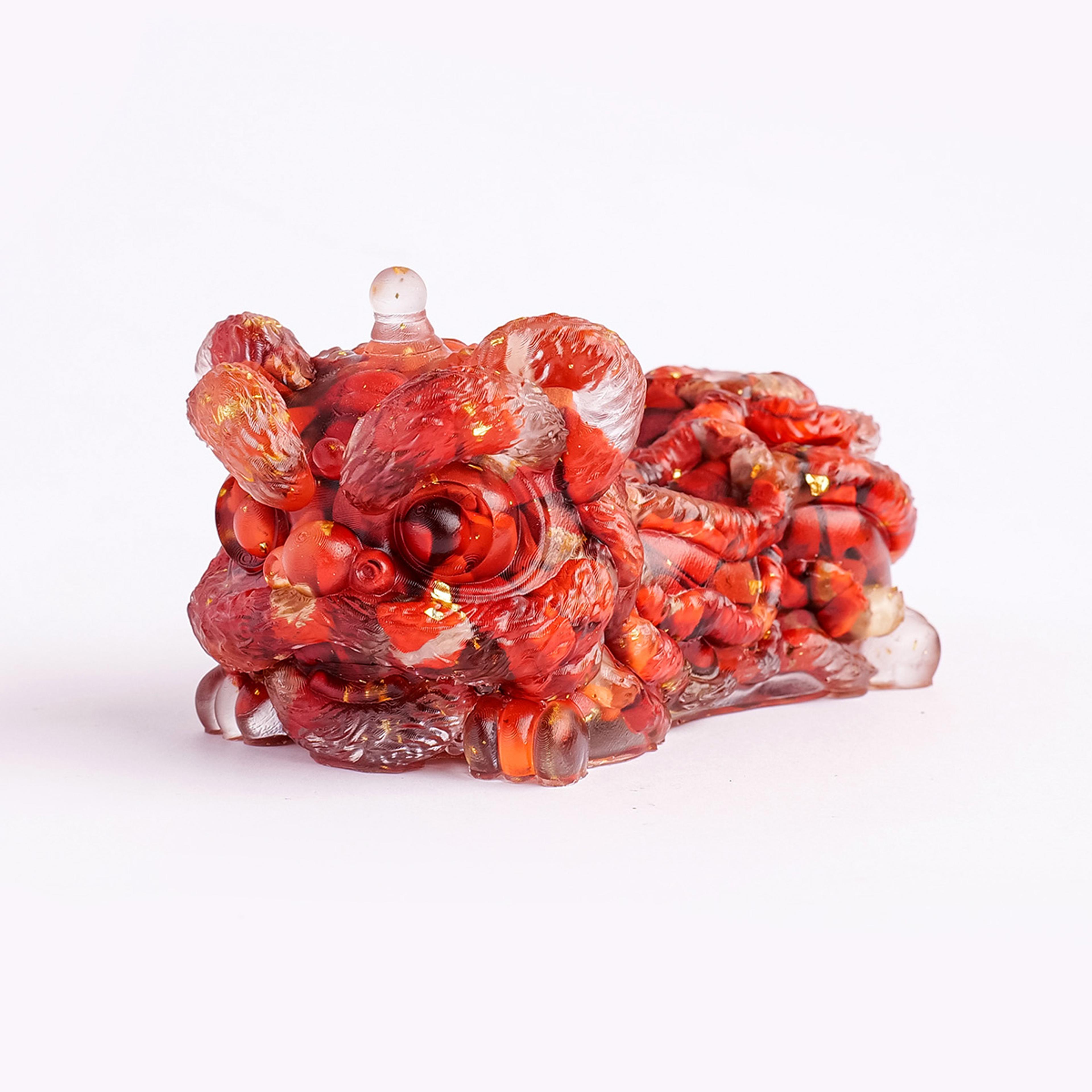 natural crystal stone lion dance statue feng shui figurine amulet sculpture