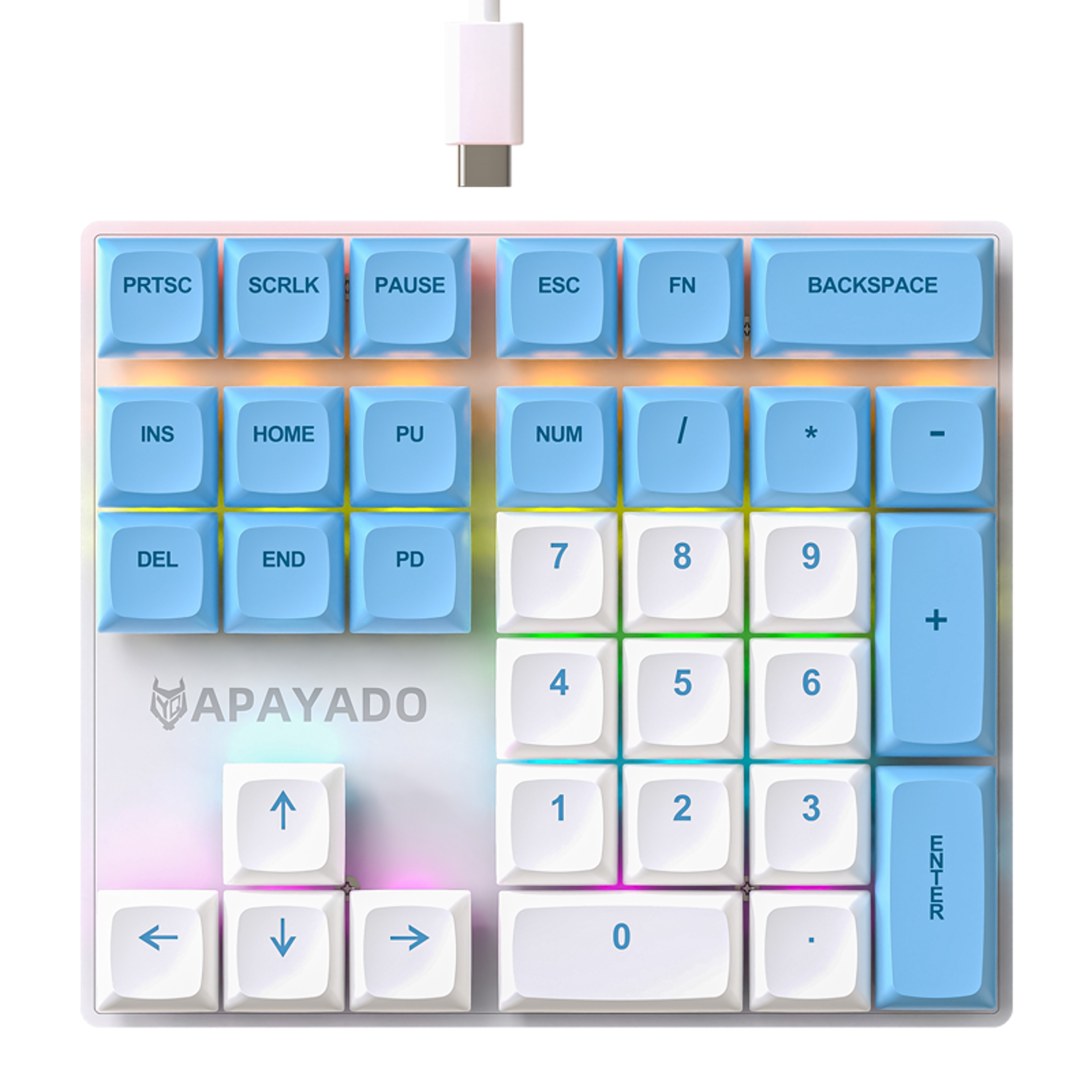 Thirtythree Key Mechanical Numeric Keypad With RGB Backlight And PBT Keycaps 5