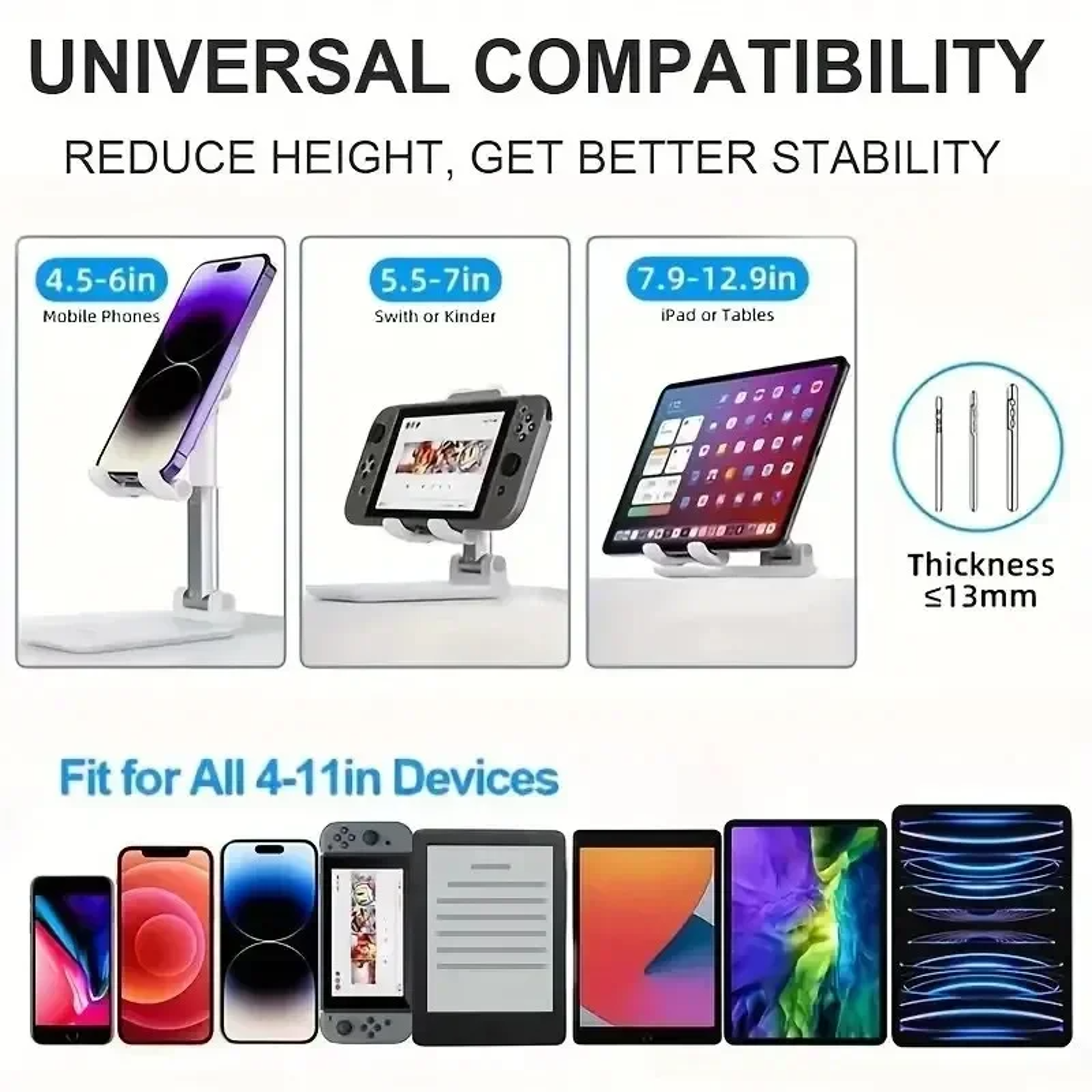 Adjustable Desktop Phone And Tablet Stand For IPhone IPad And More 2
