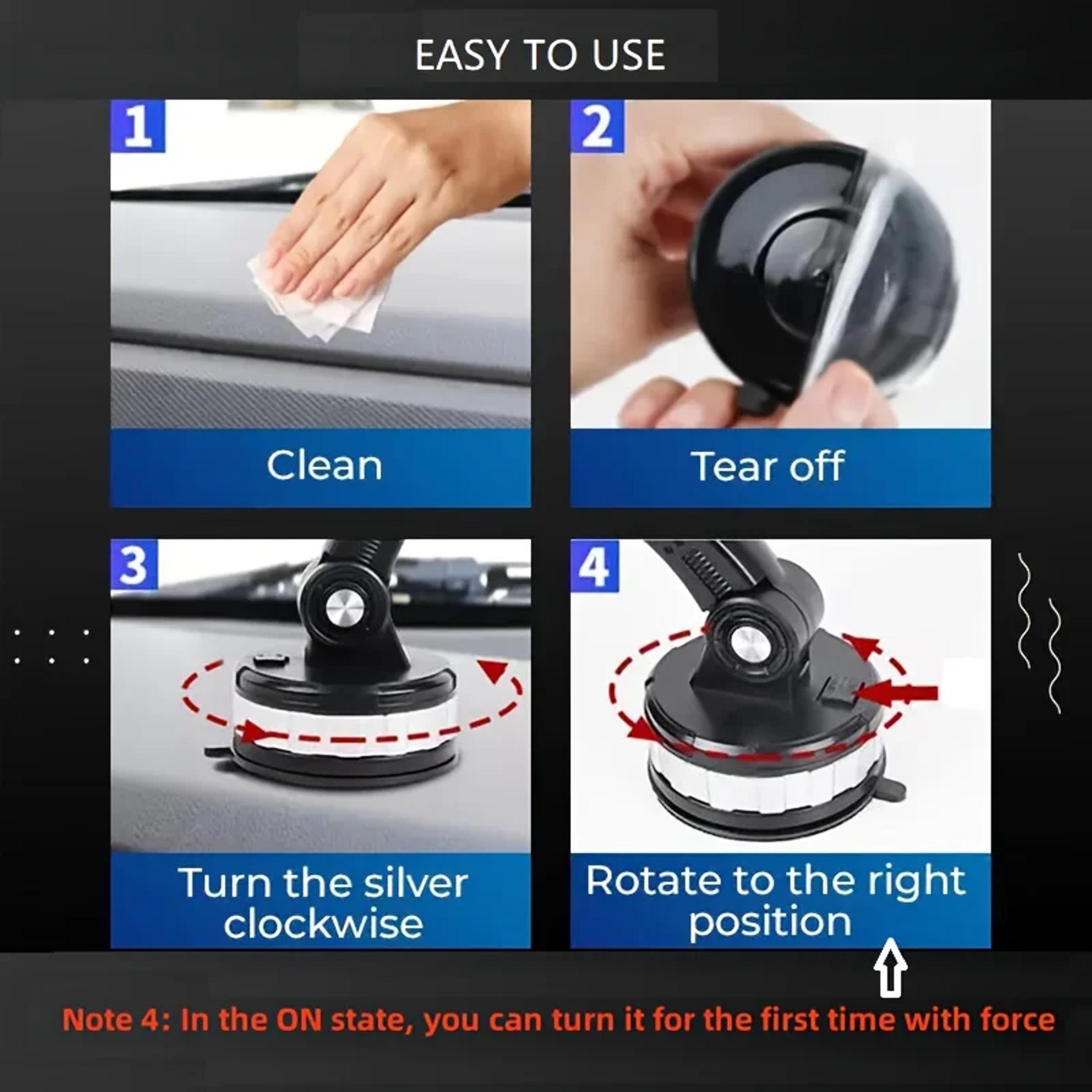 Car Phone Holder With Suction Mount And Adjustable Arm 3