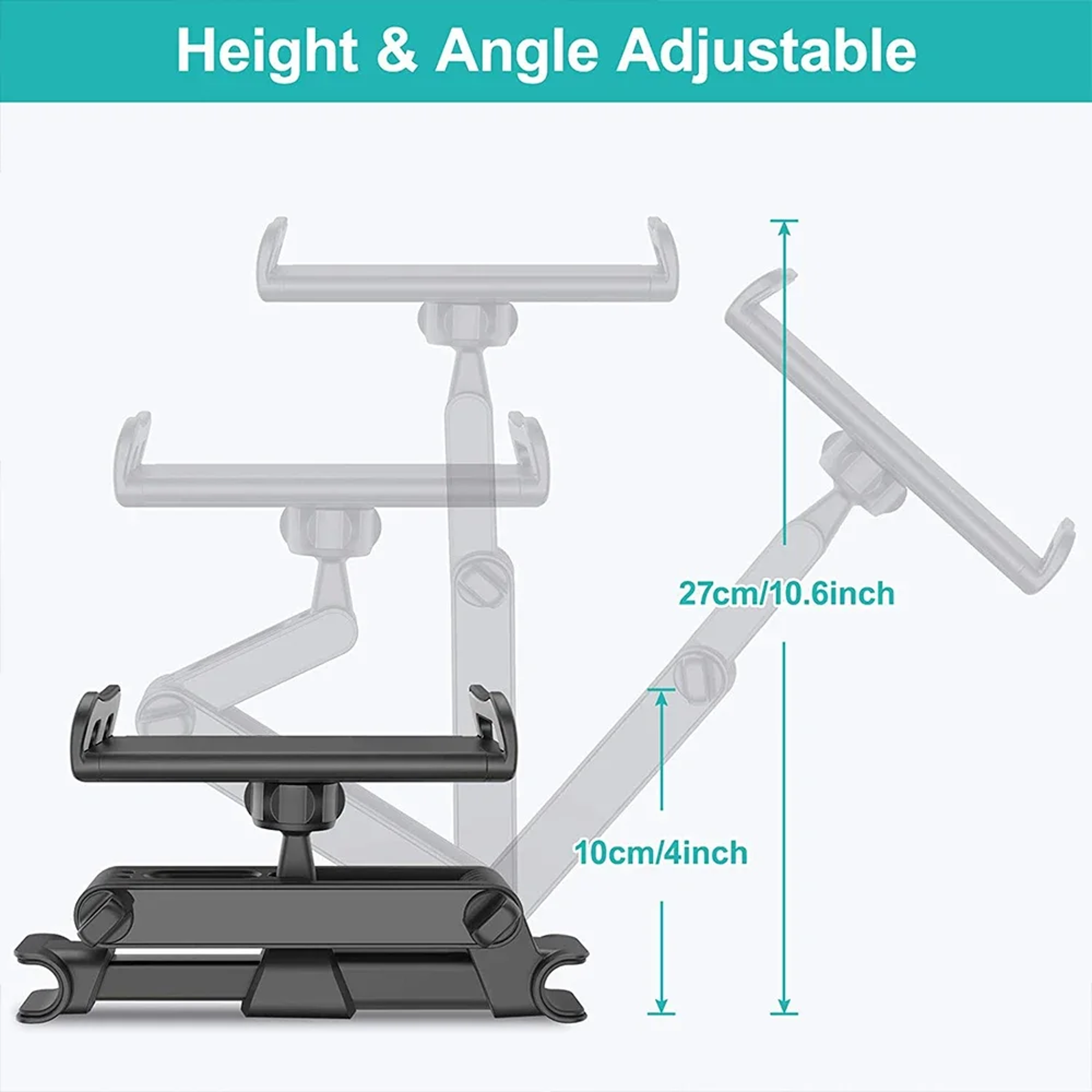 Adjustable Car Headrest Phone And Tablet Holder 3