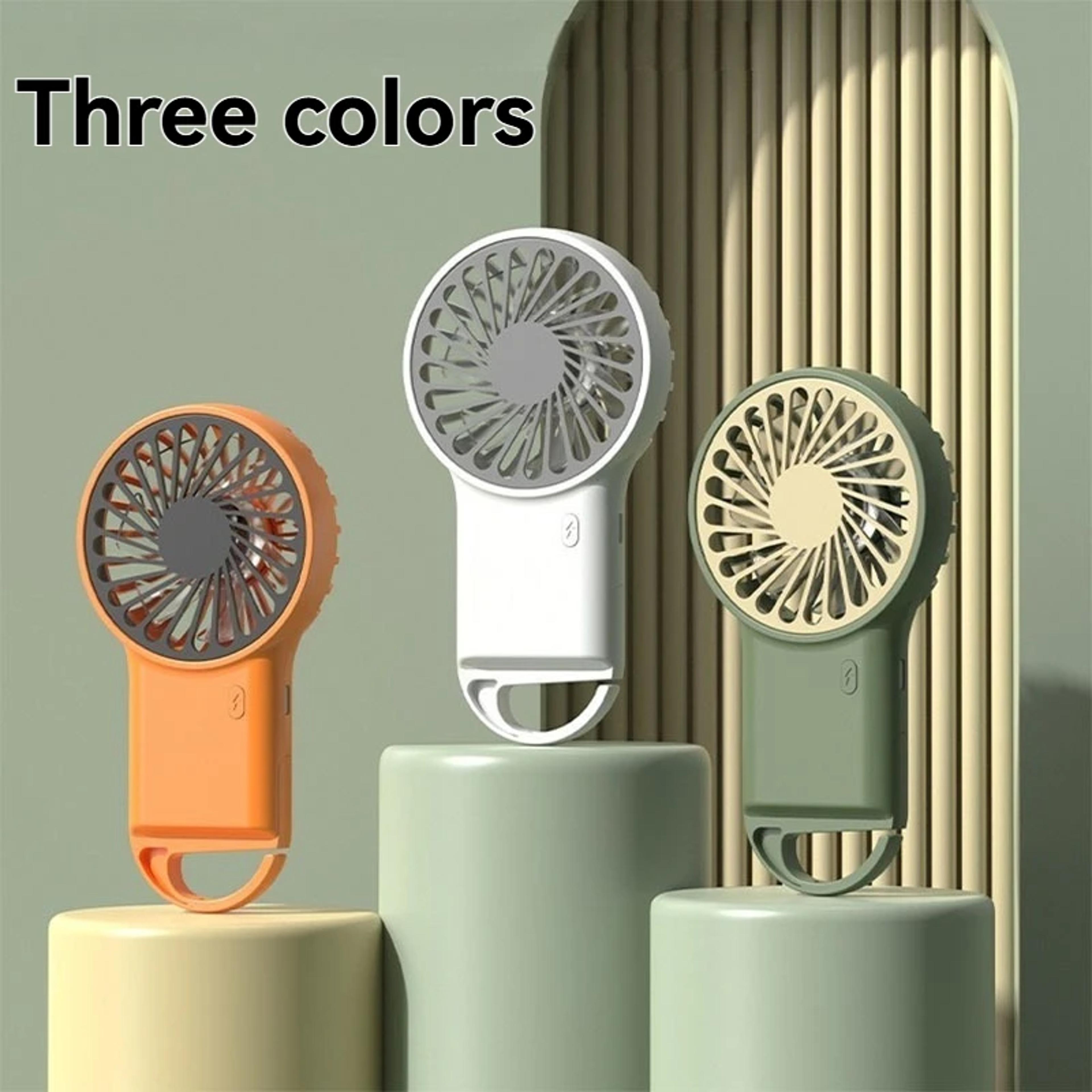 Foldable USB Rechargeable Mini Fan With Cartoon Design And Hook 3