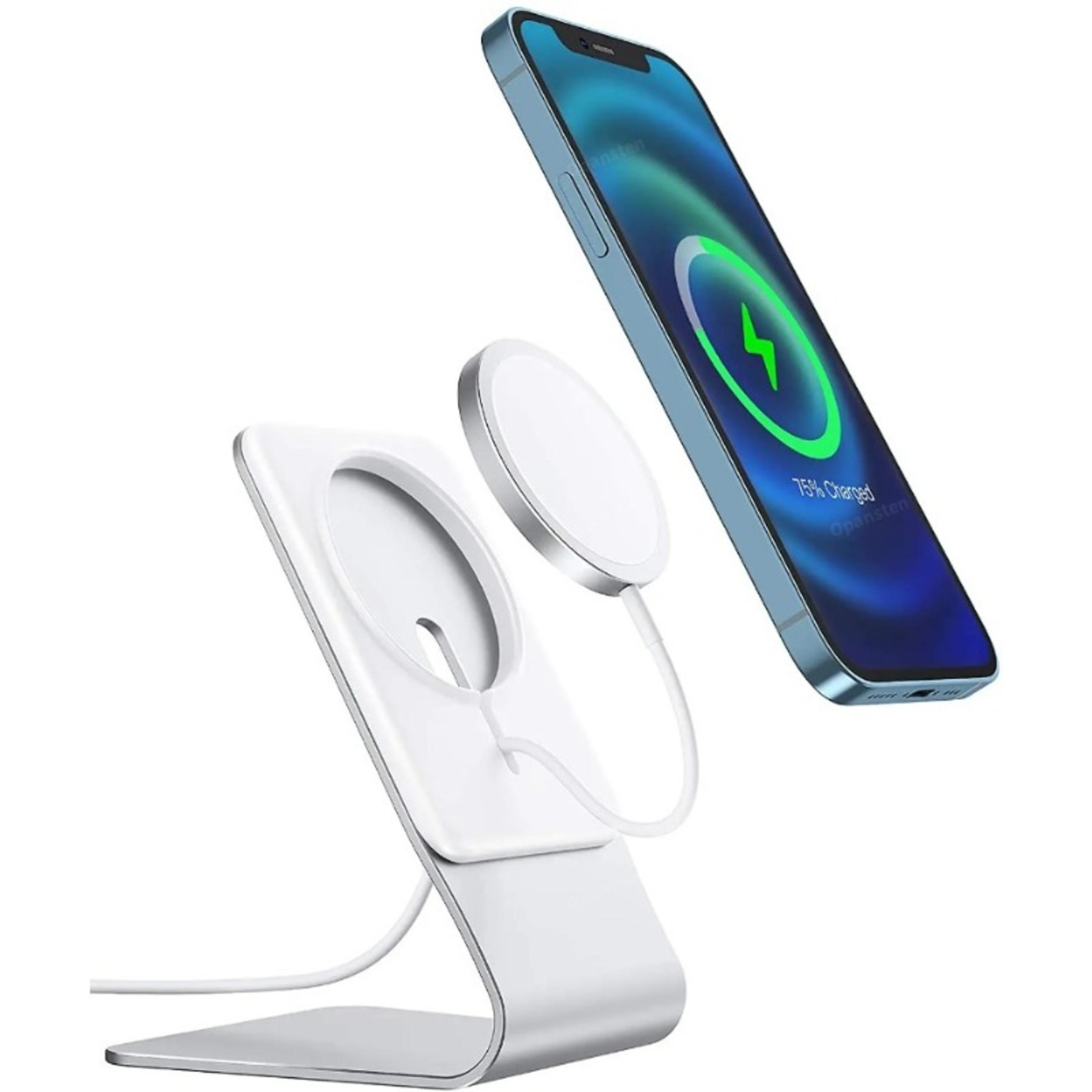 aluminum magnetic desktop phone stand for iphone with magsafe charger holder