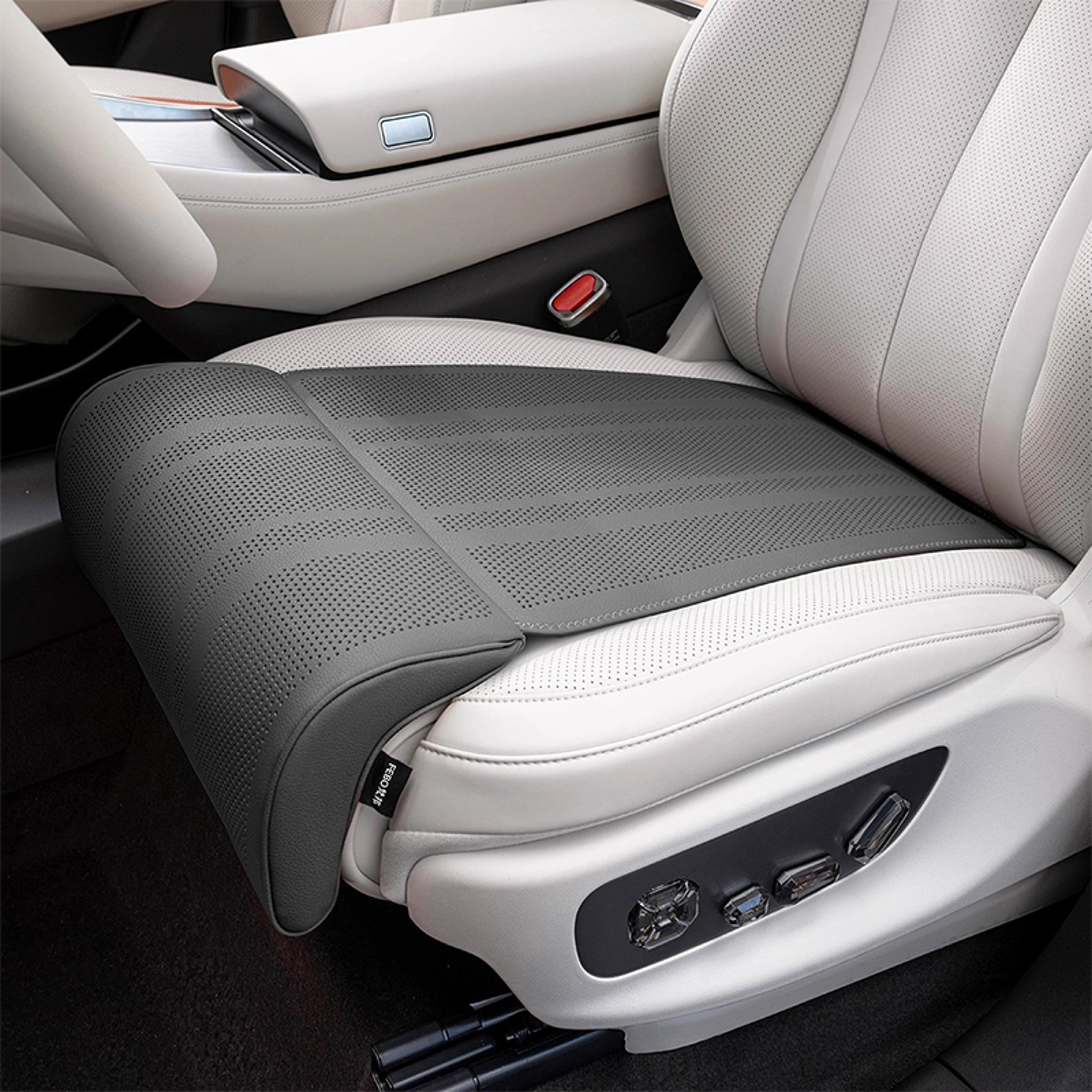 Car Seat Cushion With Extended Leg Support And Artificial Leather Seat Protector 5