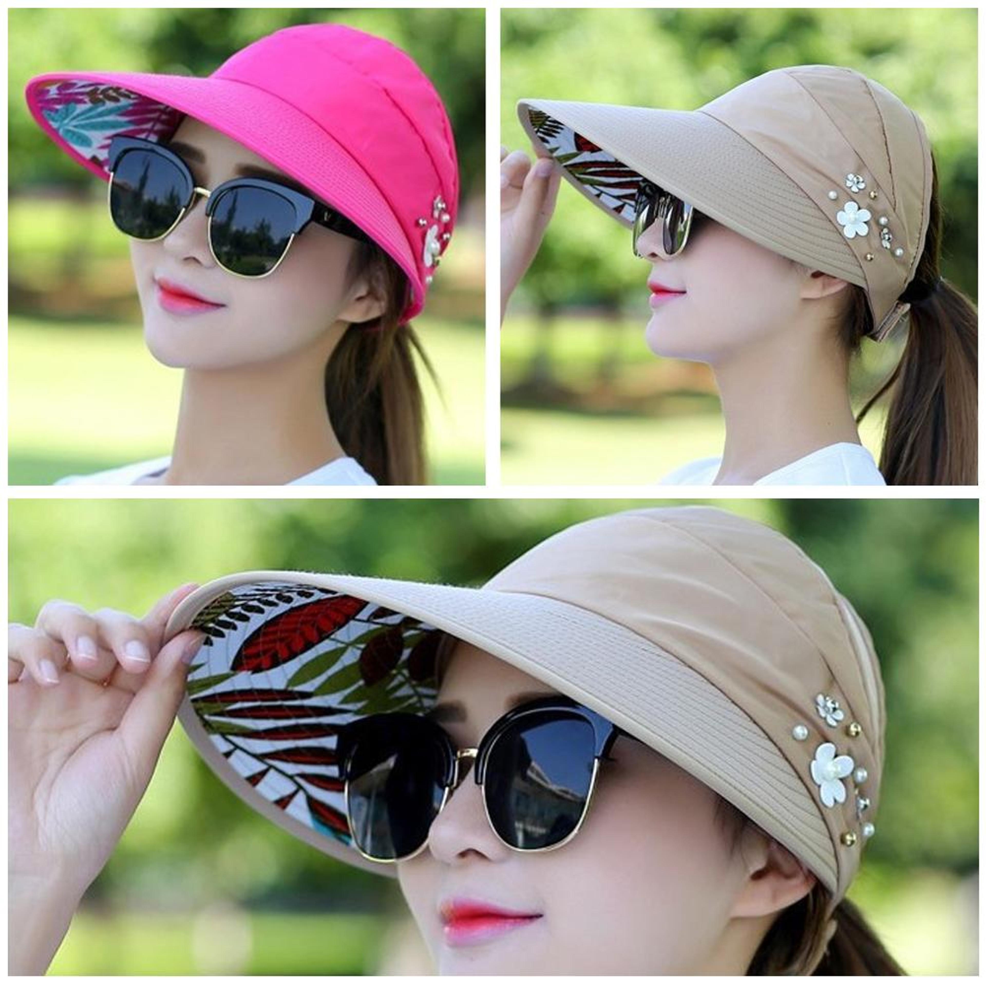 Womens Wide Brim Sun Hat Foldable UV Protection Beach Hat For Summer 2