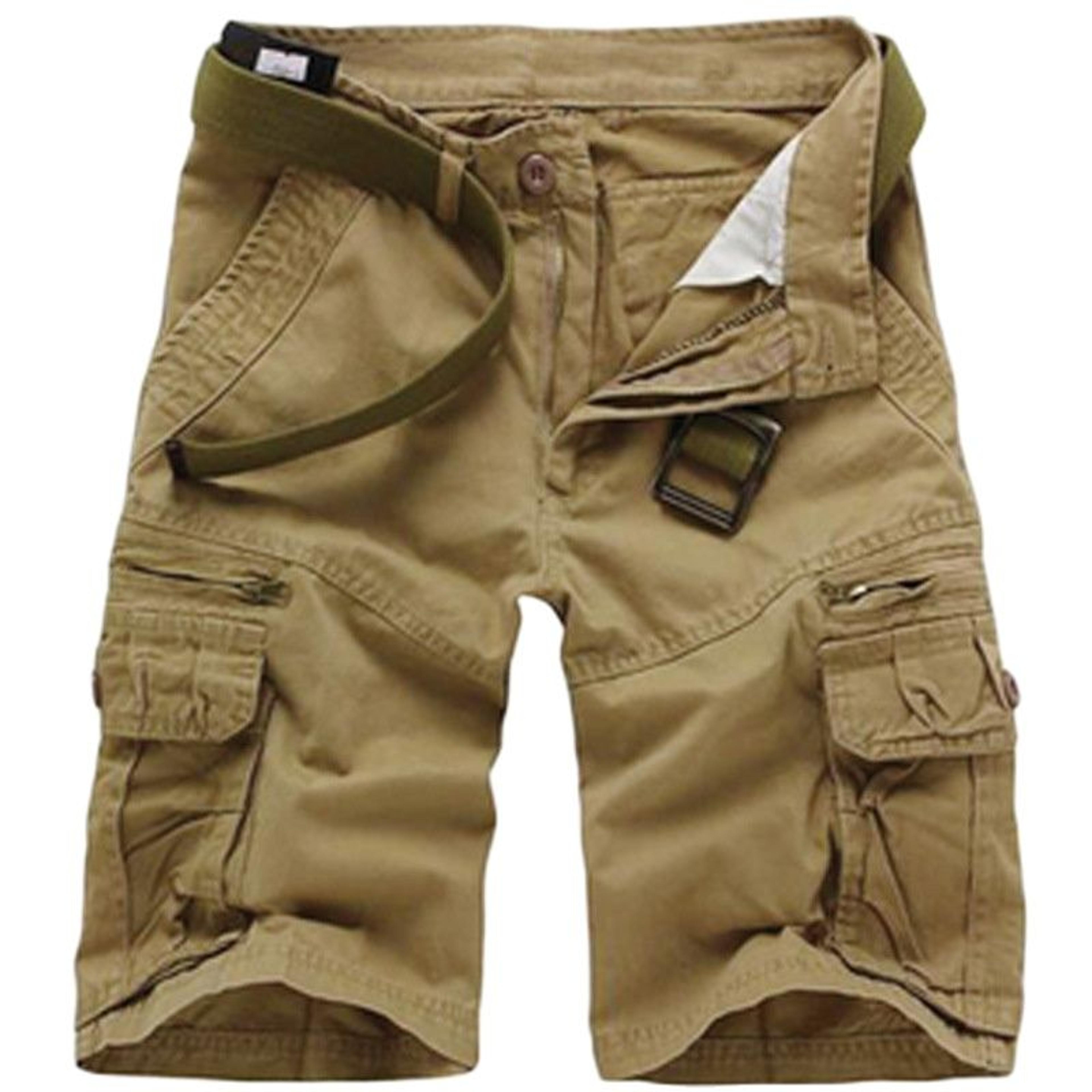 mens cotton blend cargo shorts multi pocket knee length casual summer shorts