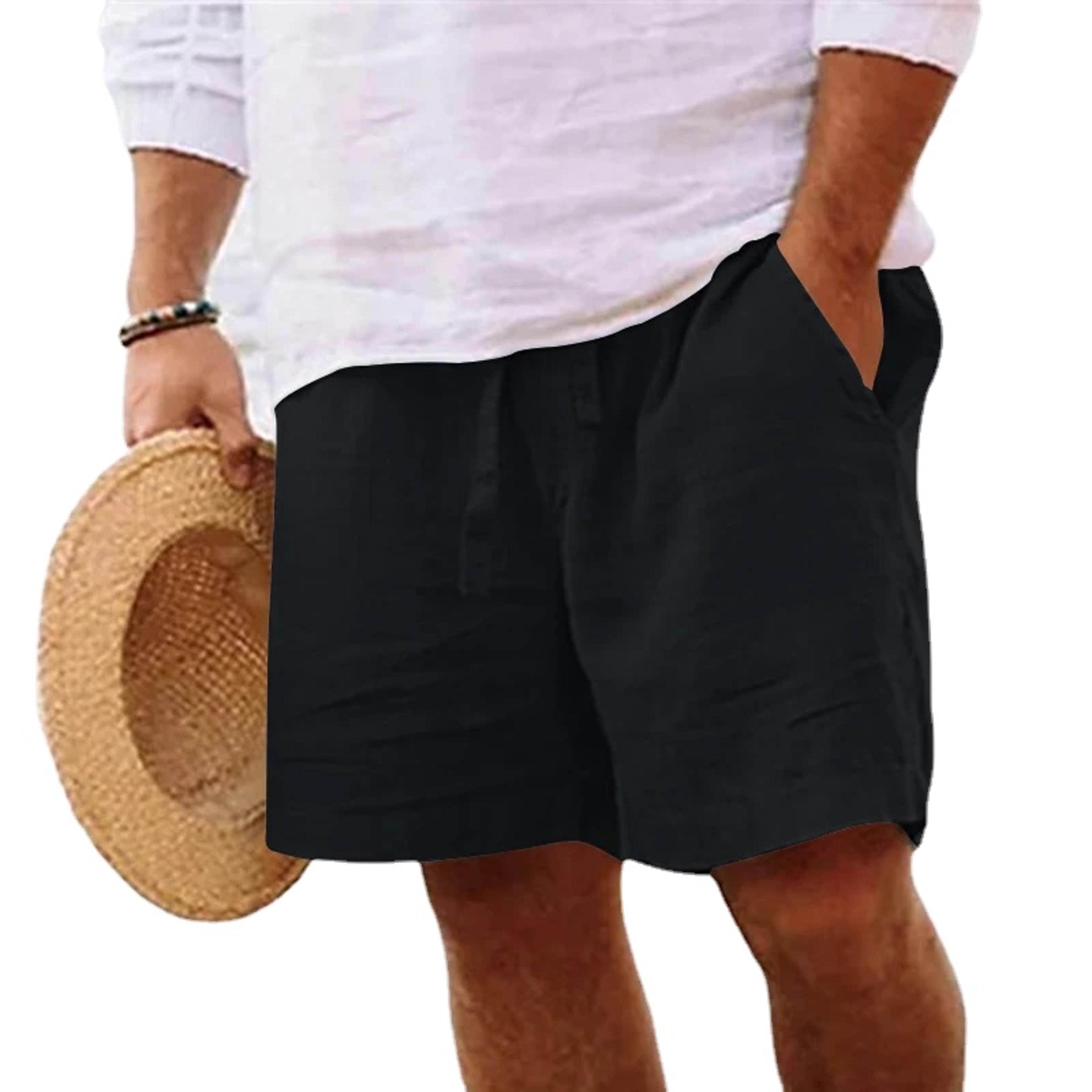 Mens Cotton Gym Shorts Lightweight Loose Fit Drawstring Summer Shorts 5