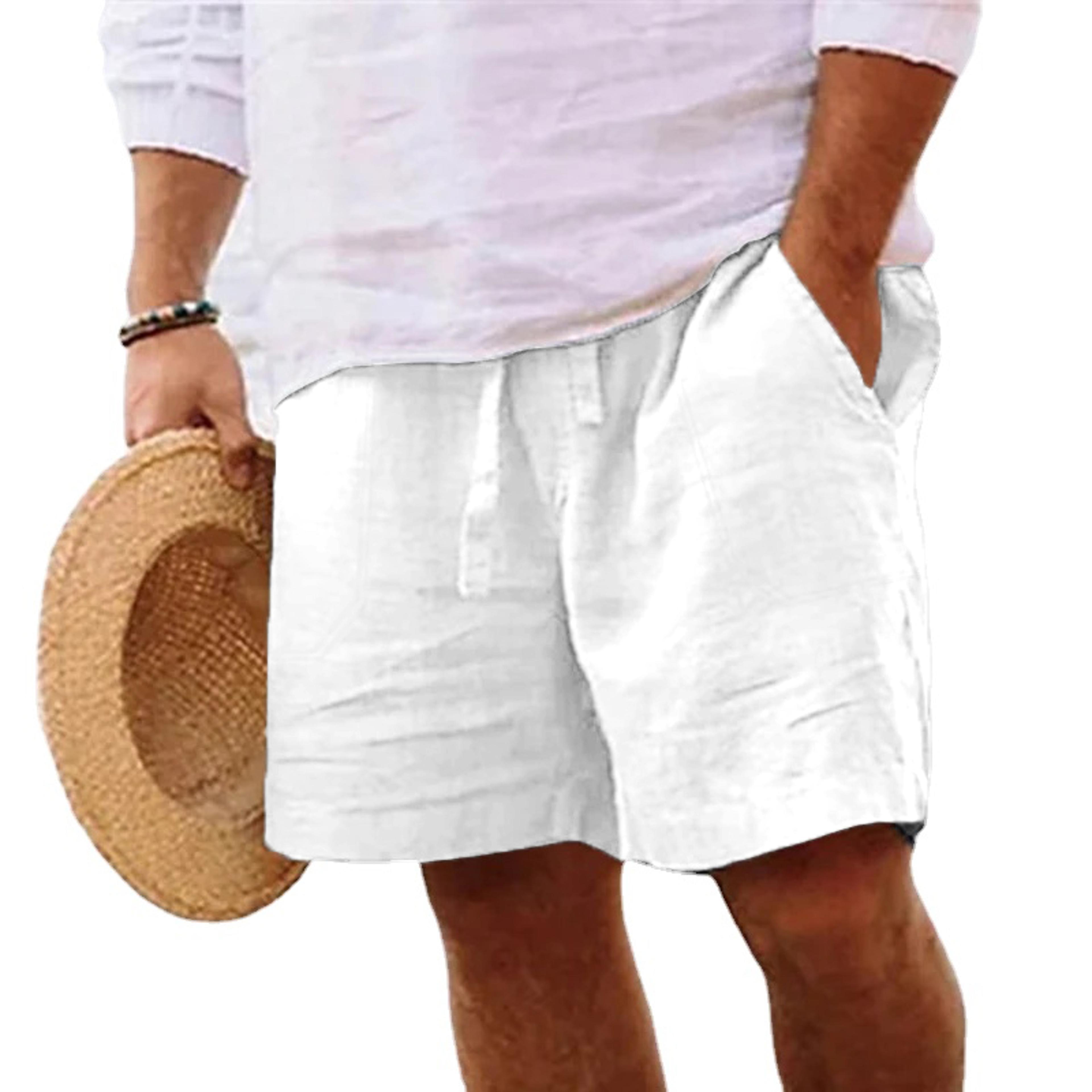 Mens Cotton Gym Shorts Lightweight Loose Fit Drawstring Summer Shorts 8