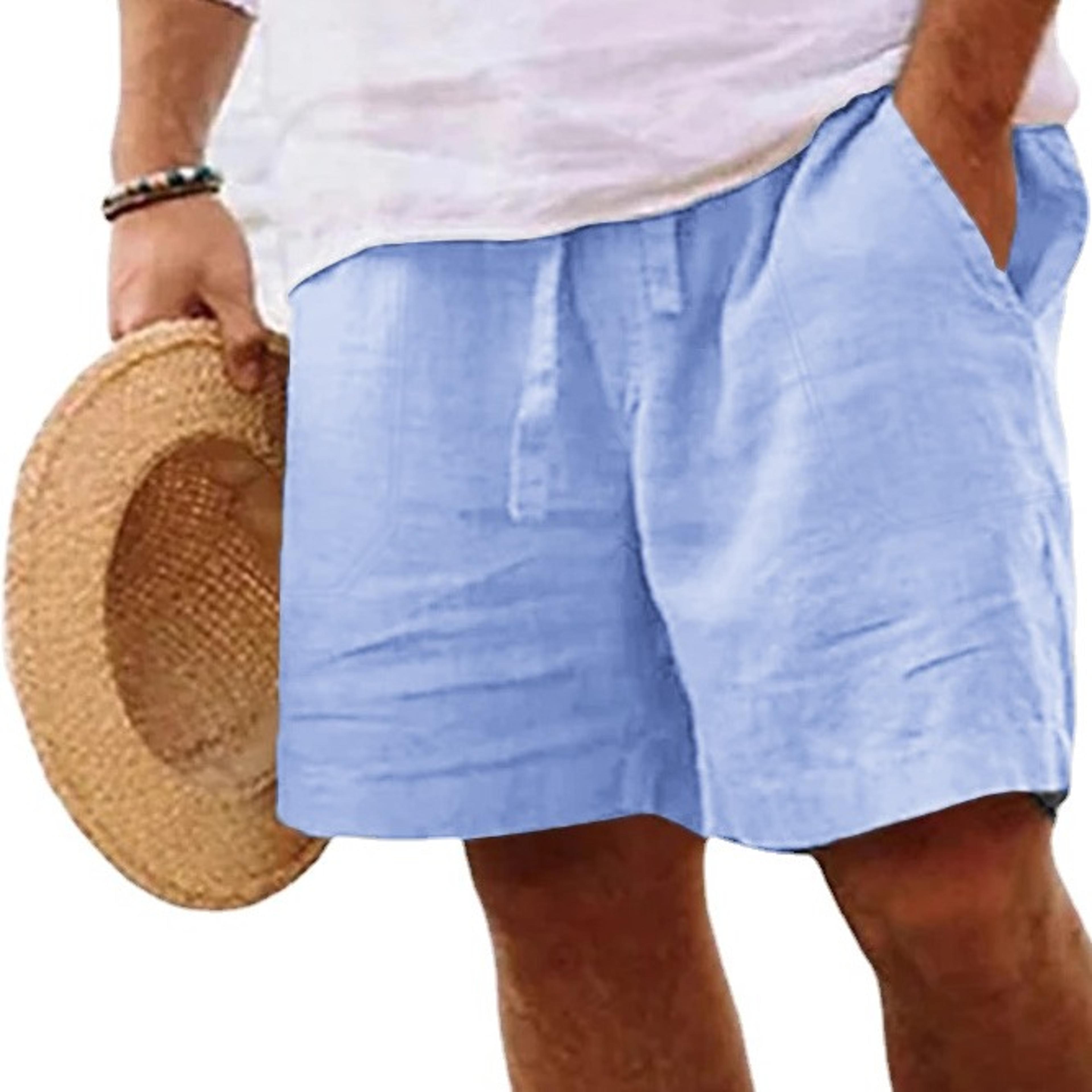 mens cotton gym shorts lightweight loose fit drawstring summer shorts