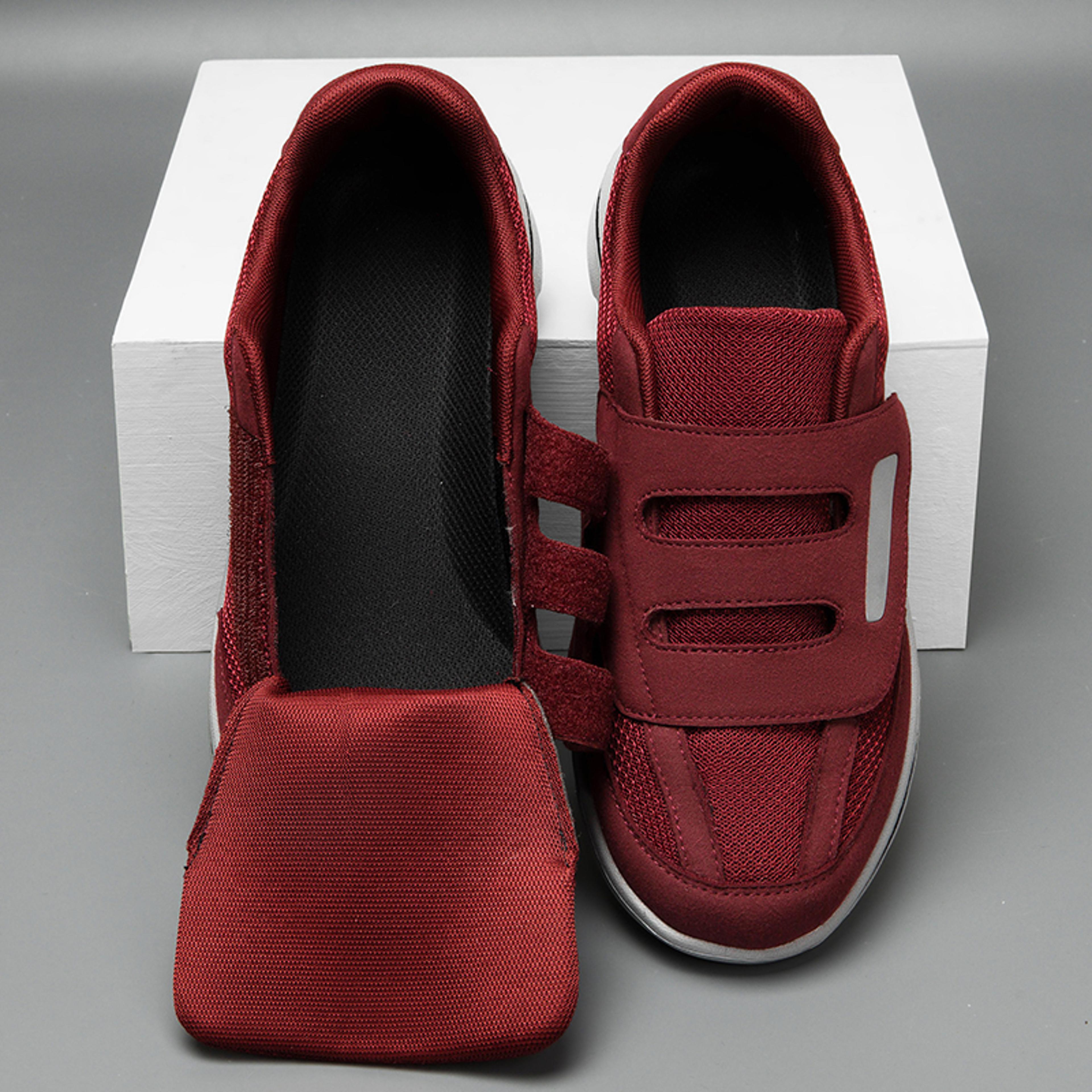 Mens Wide Toe Box Sneakers Breathable Adjustable Hook And Loop Walking Shoes 4