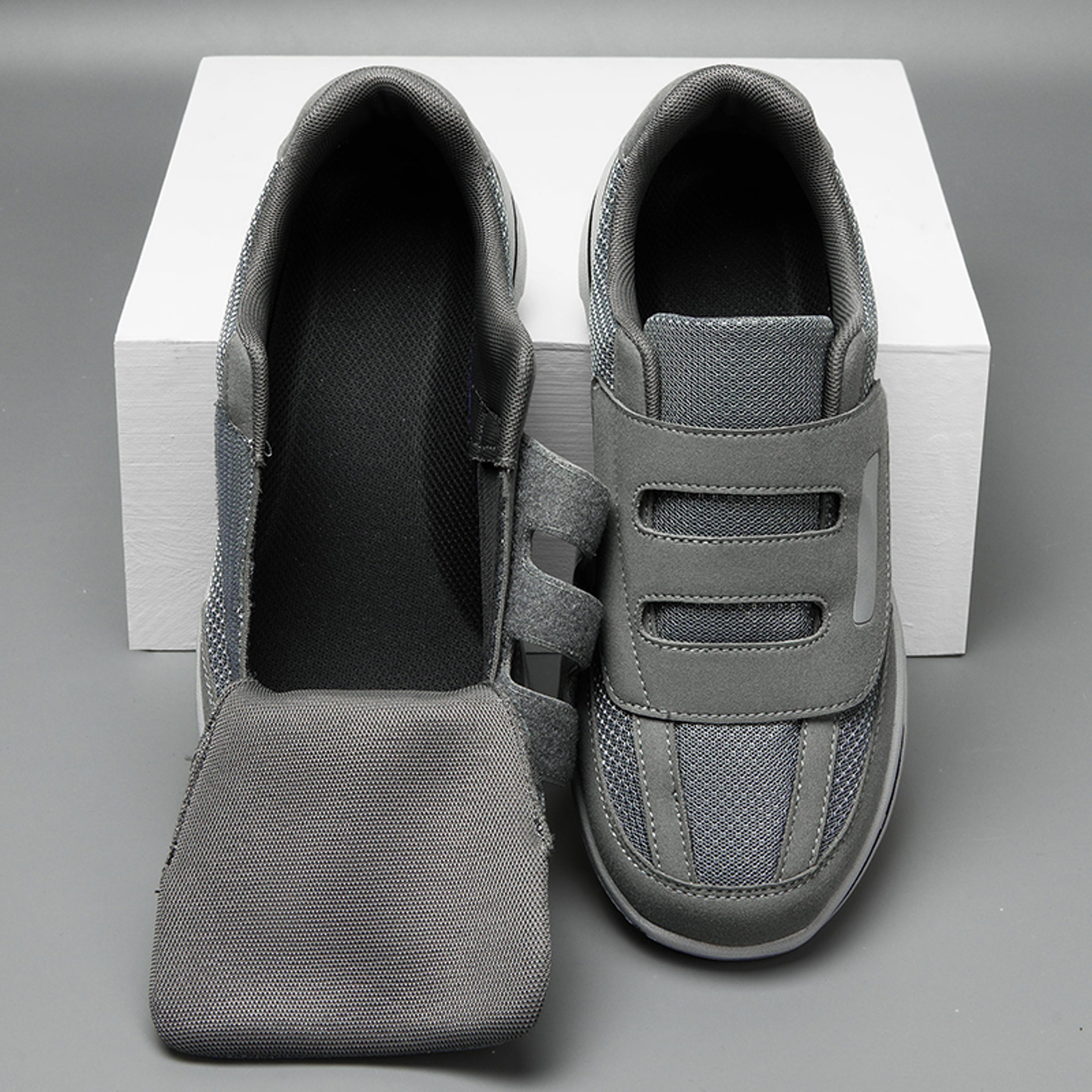Mens Wide Toe Box Sneakers Breathable Adjustable Hook And Loop Walking Shoes 3