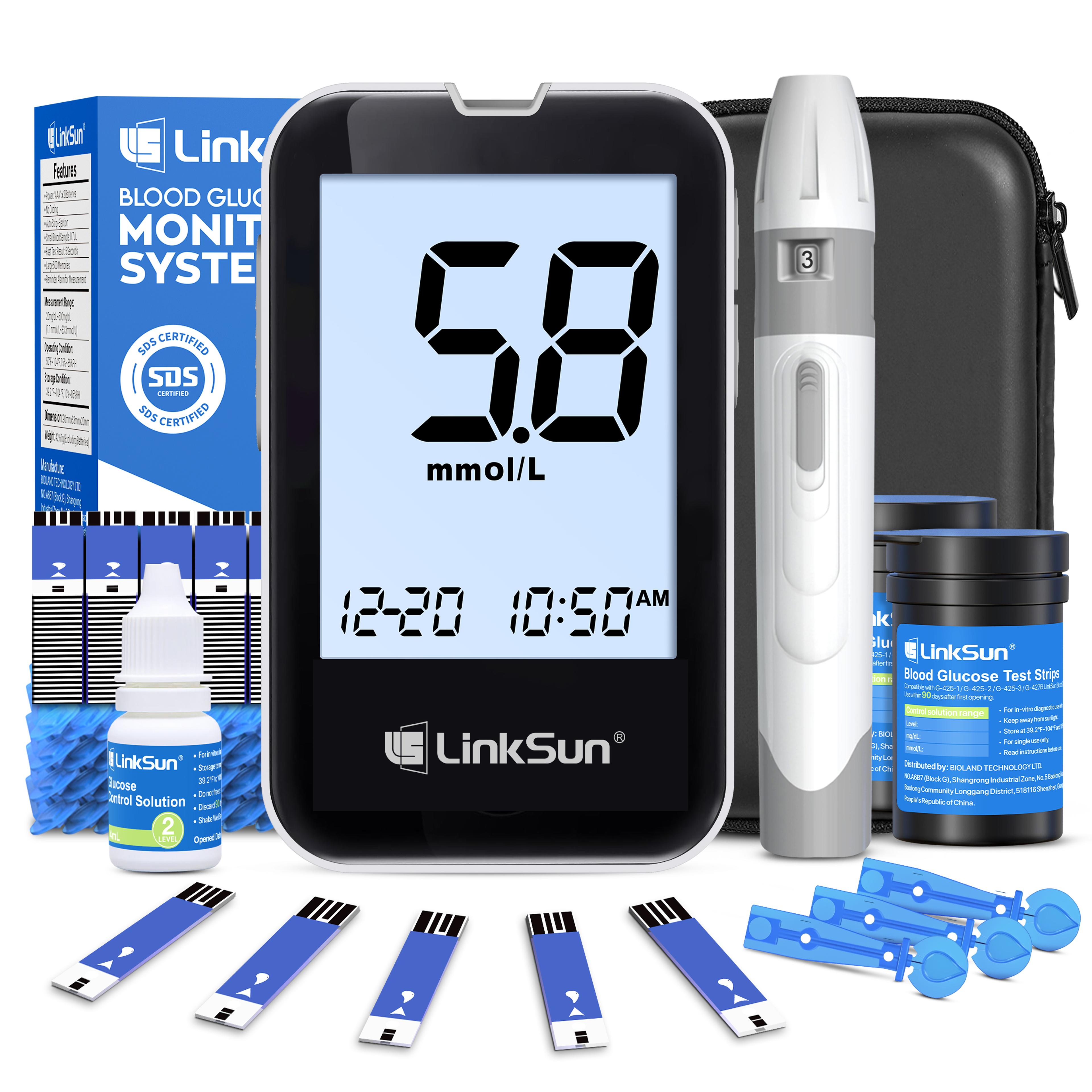 blood glucose meter kit with test strips no coding digital blood sugar monitor