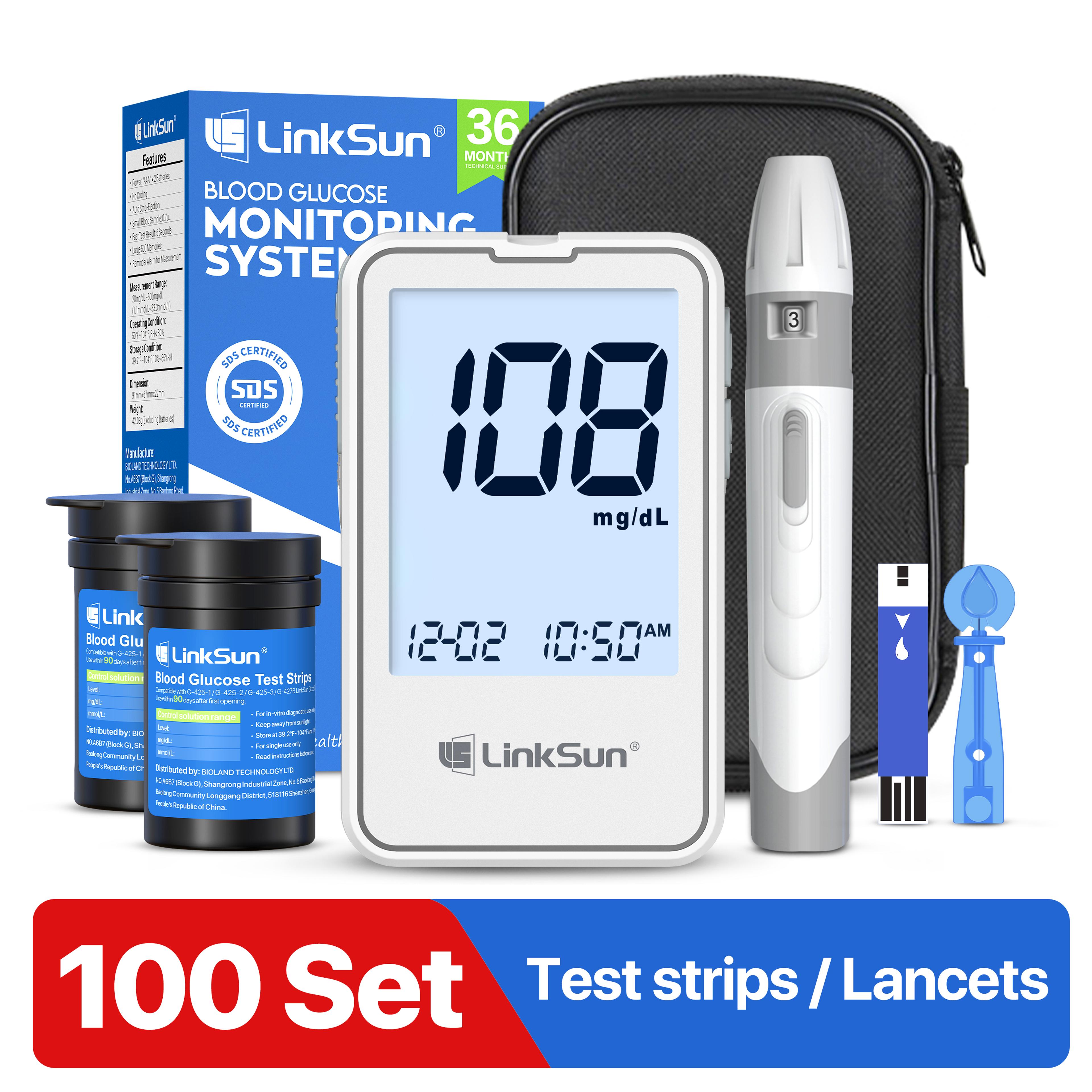 Blood Glucose Meter Kit With Test Strips No Coding Digital Blood Sugar Monitor 7