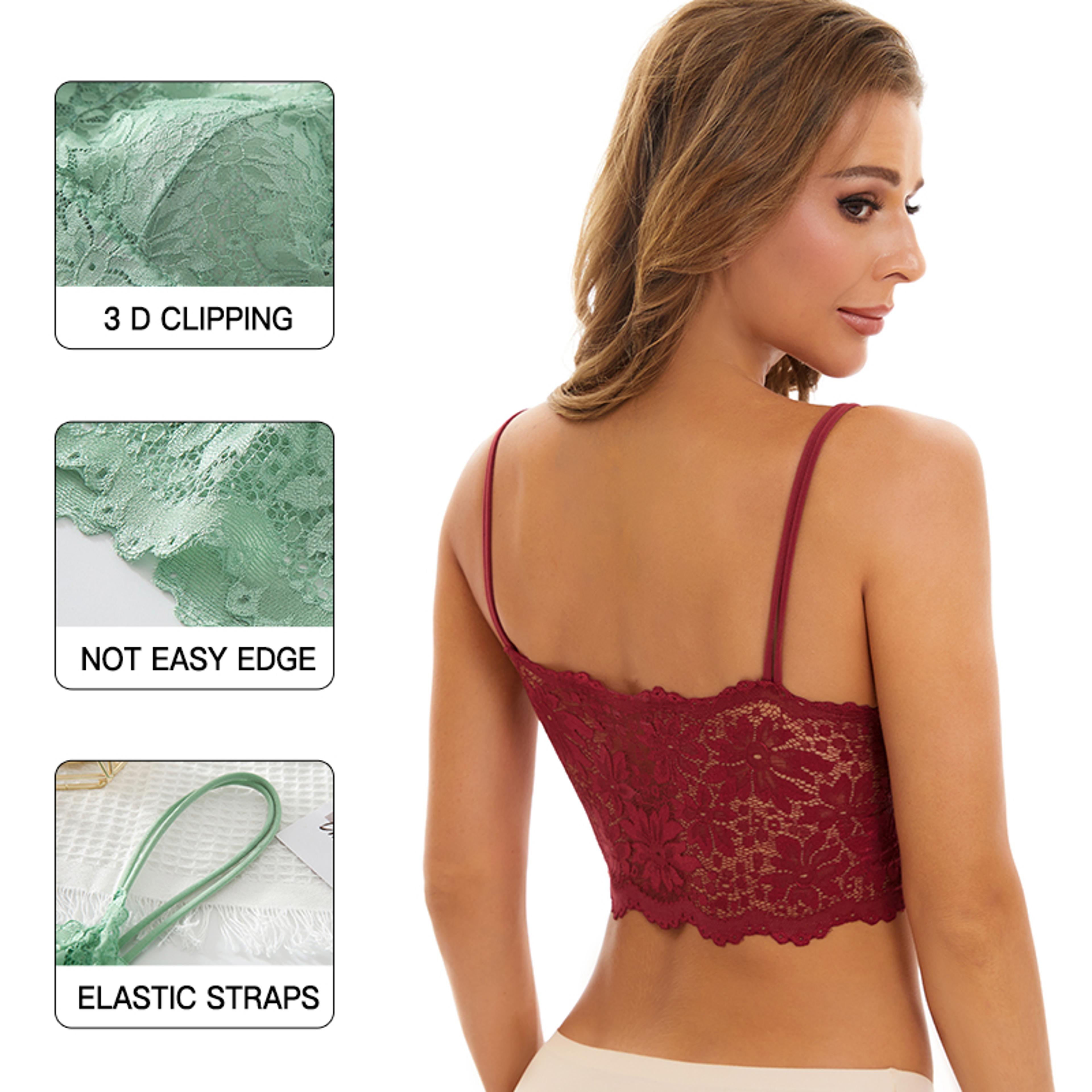 Three Pack Womens Wireless Lace Bralette Set With Padded Cups And Seamless Design 2