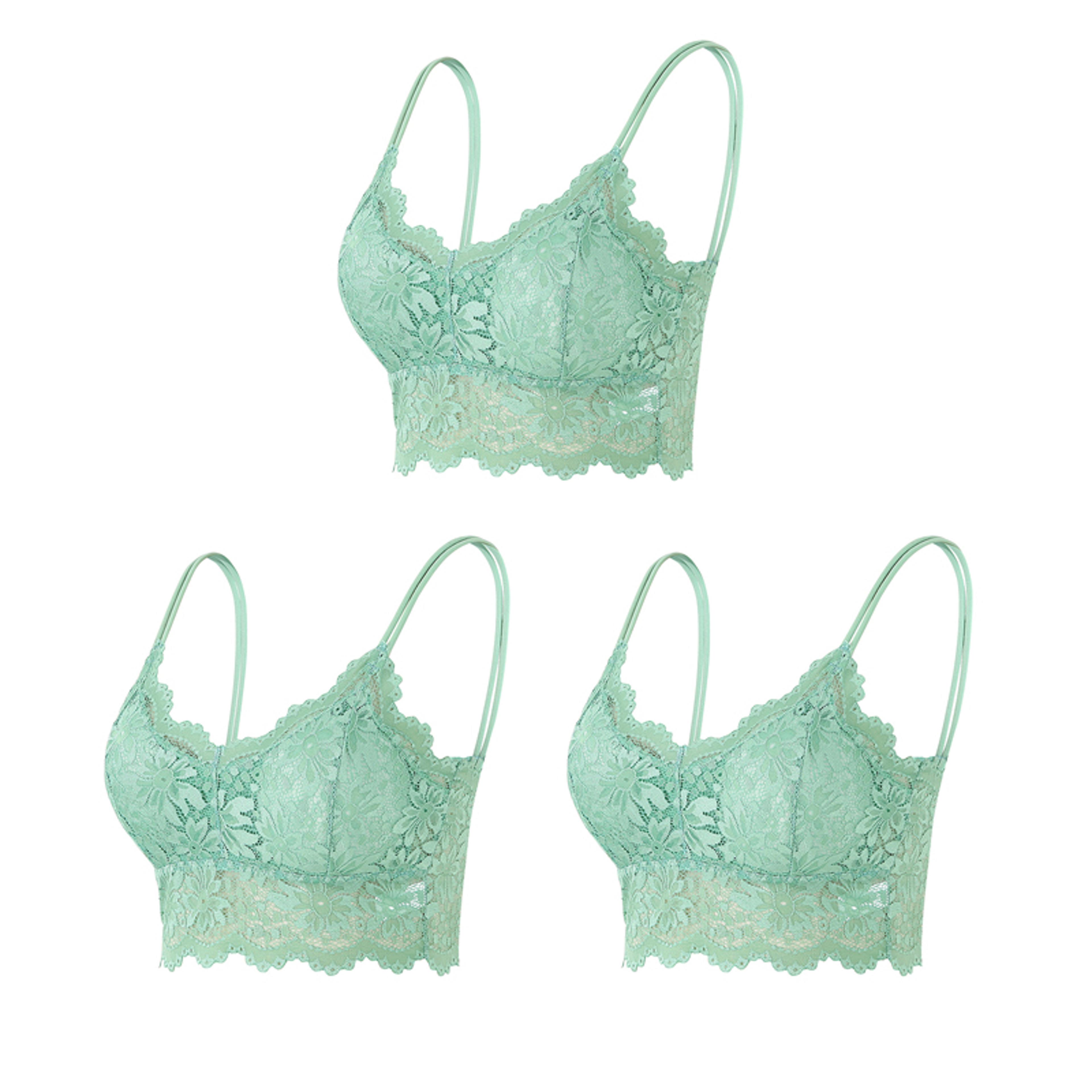 Three Pack Womens Wireless Lace Bralette Set With Padded Cups And Seamless Design 6