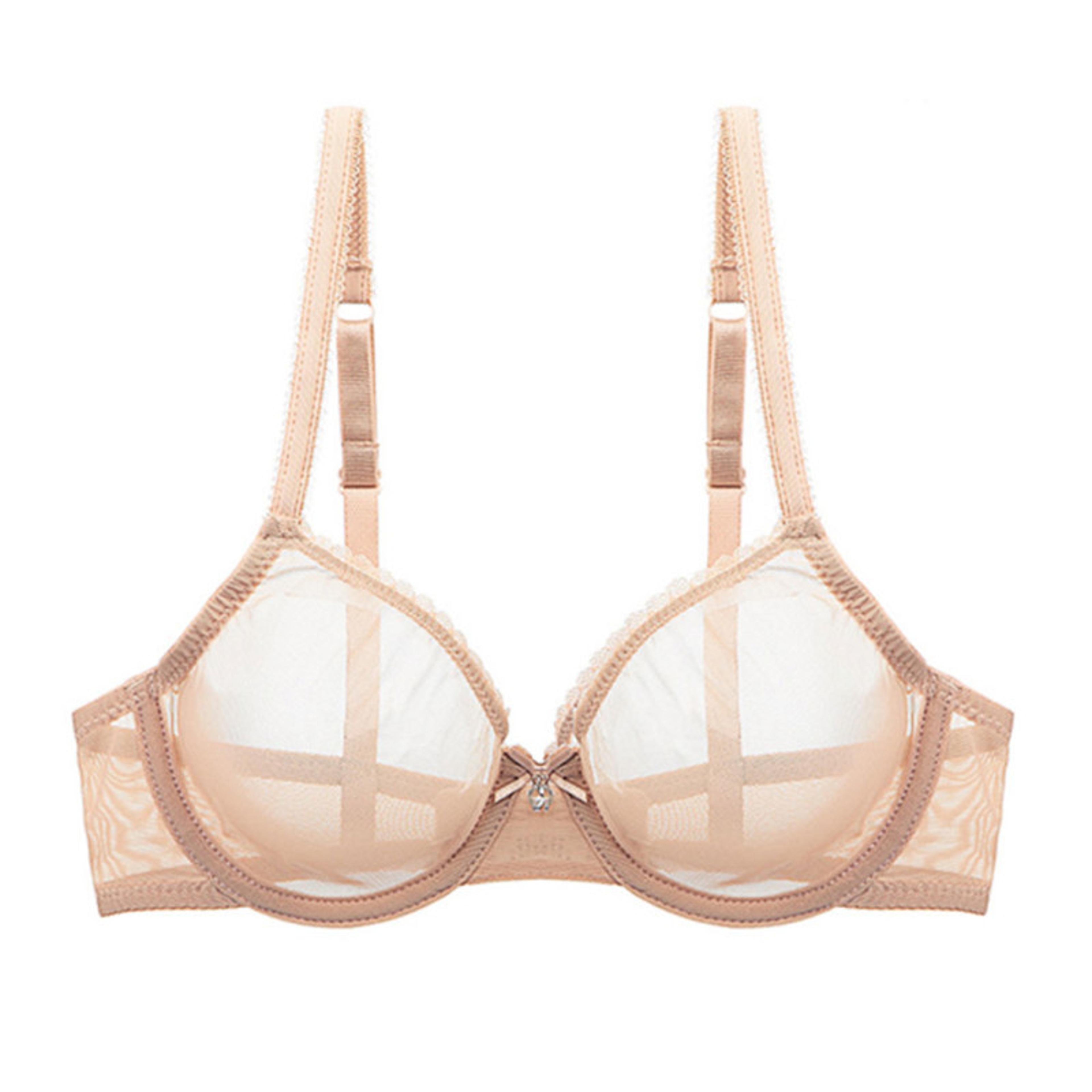 Womens Sheer Mesh Underwire Bra With Unlined Cups And Adjustable Straps 6