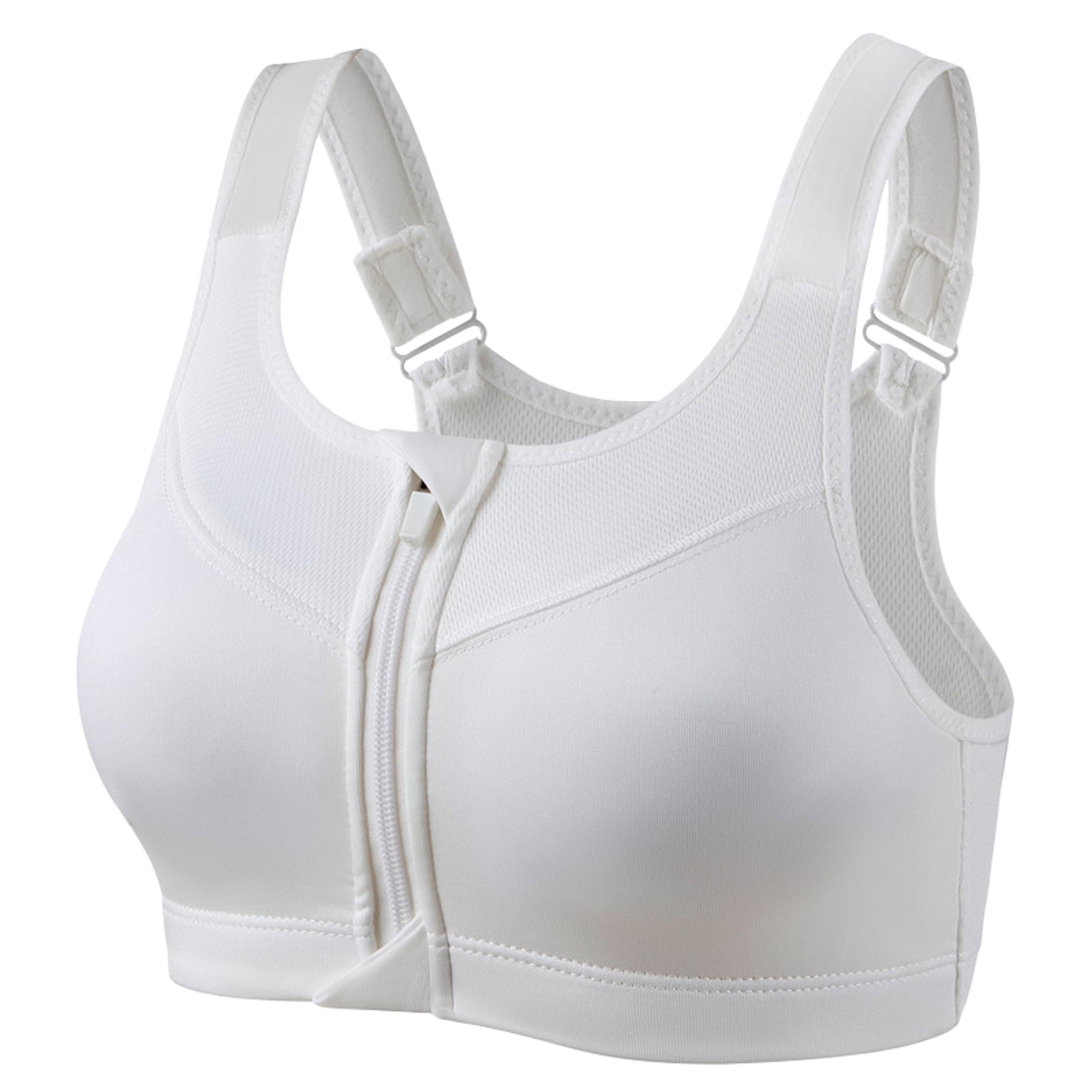 Womens Front Zip Sports Bra With Push Up Support And Breathable Fabric 1