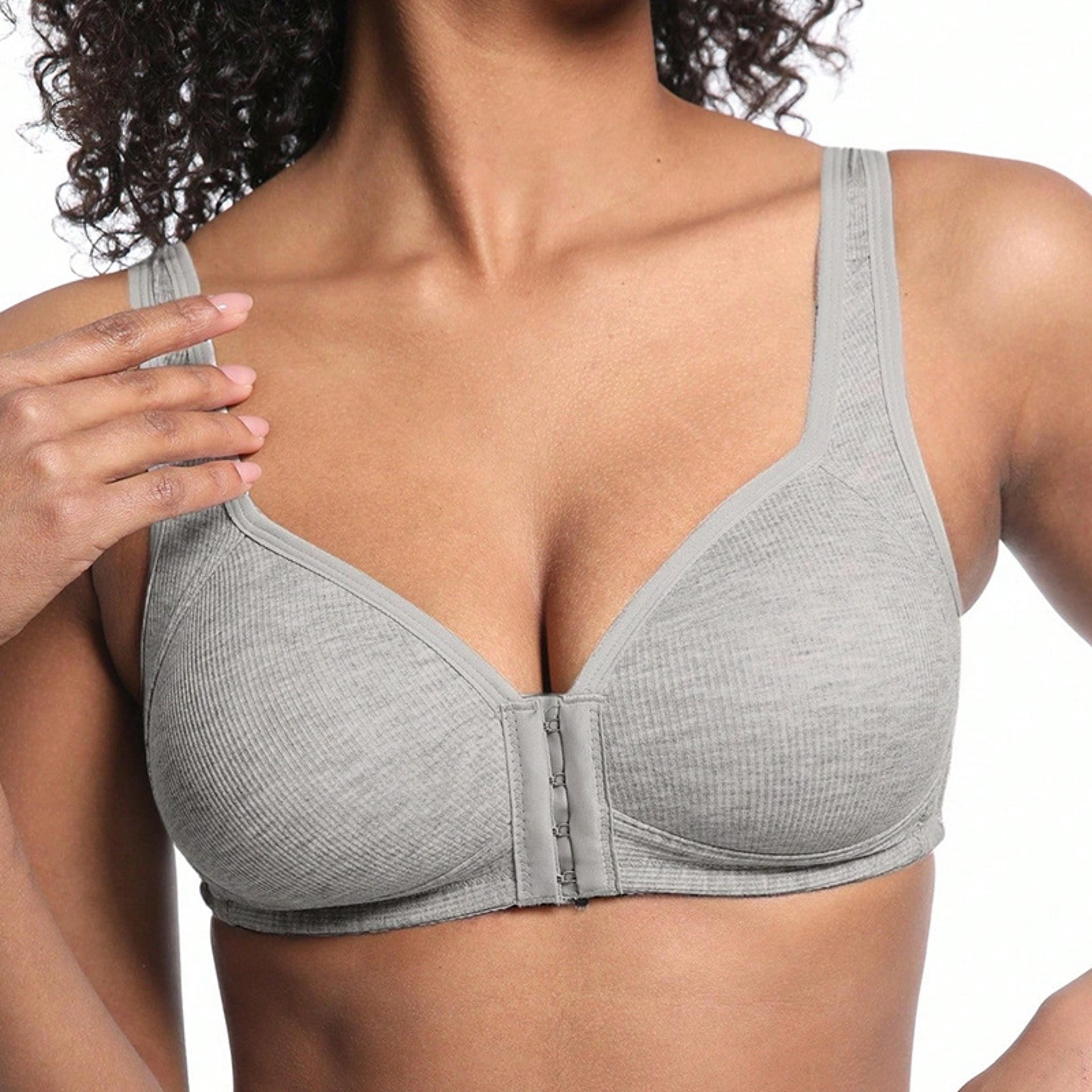 Wire Free Front Closure Bra For Women Seamless Full Coverage Push Up Design 8