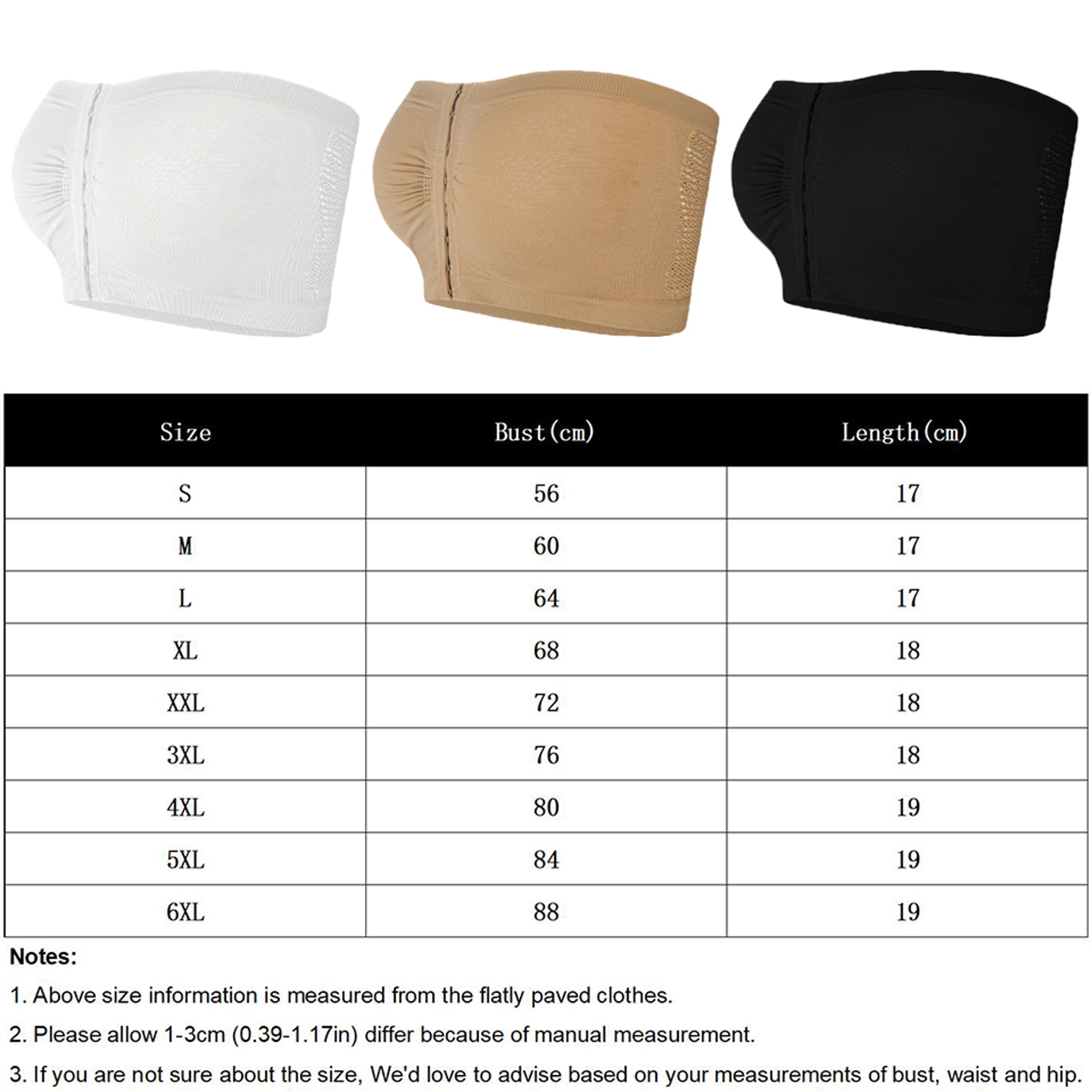 Womens Plus Size Strapless Bandeau Bra Seamless Wireless Front Closure Bralette 5
