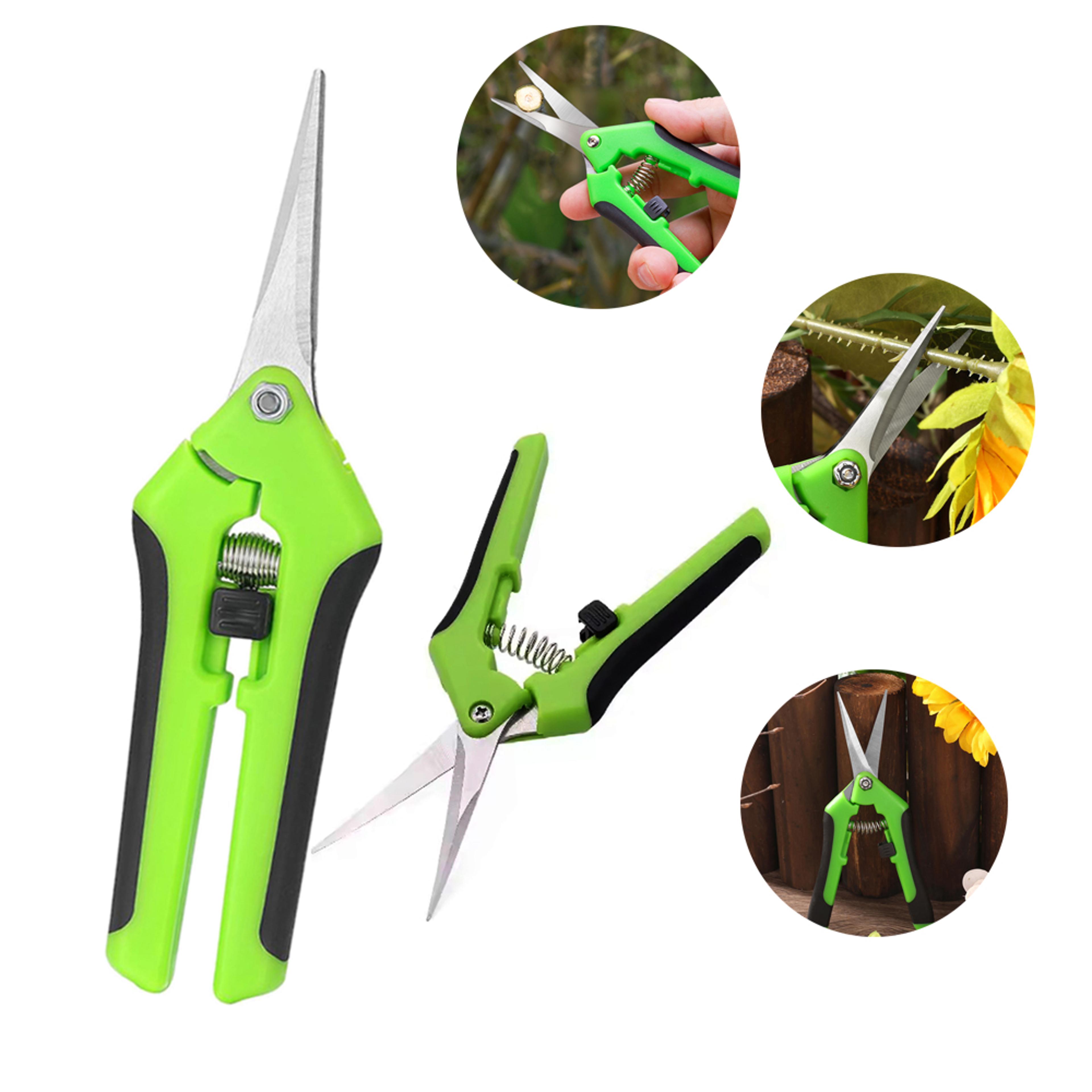 garden pruning shears set with stainless steel blades and non slip ergonomic handles