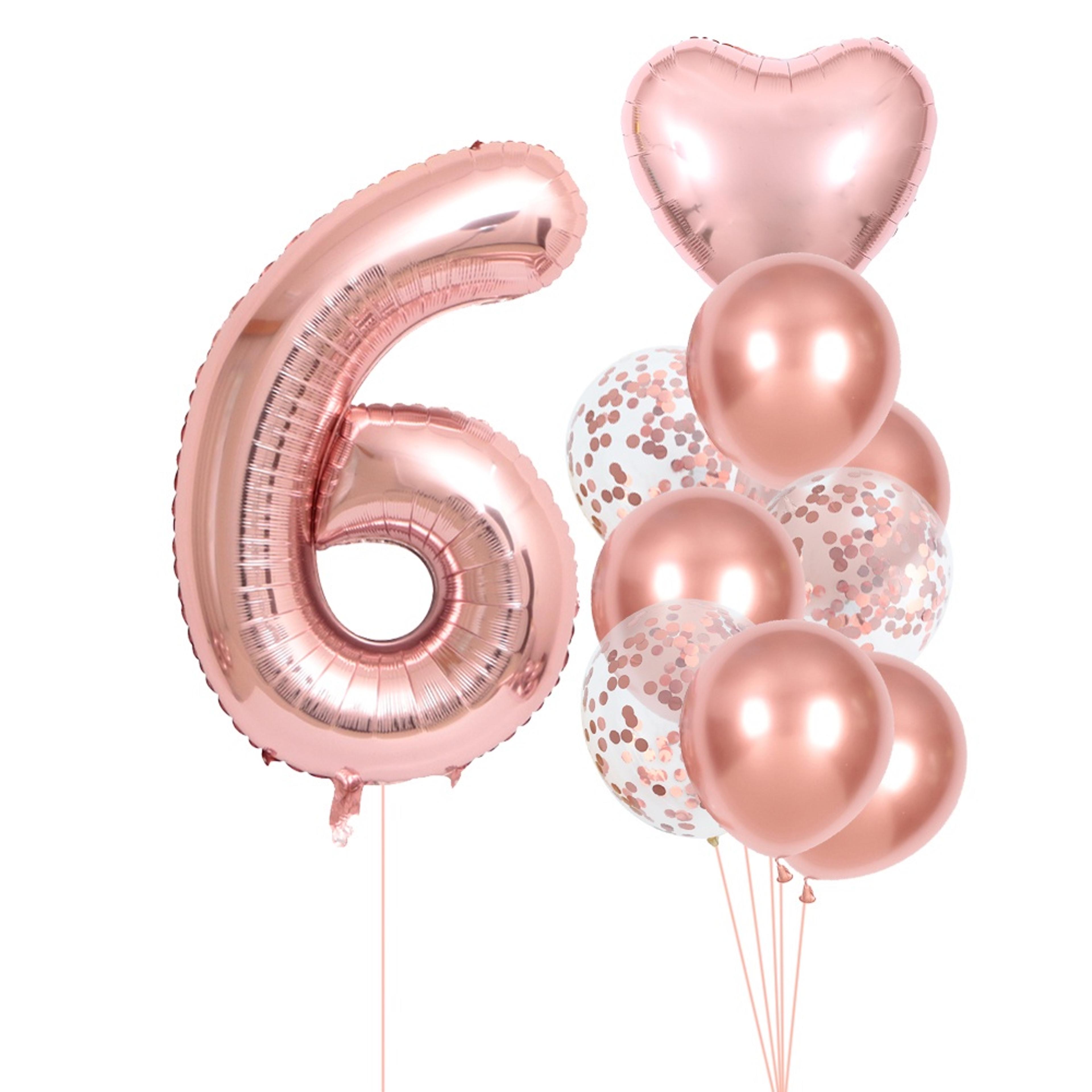 Rose Gold Foil Balloons Number And Heart Party Decorations 12