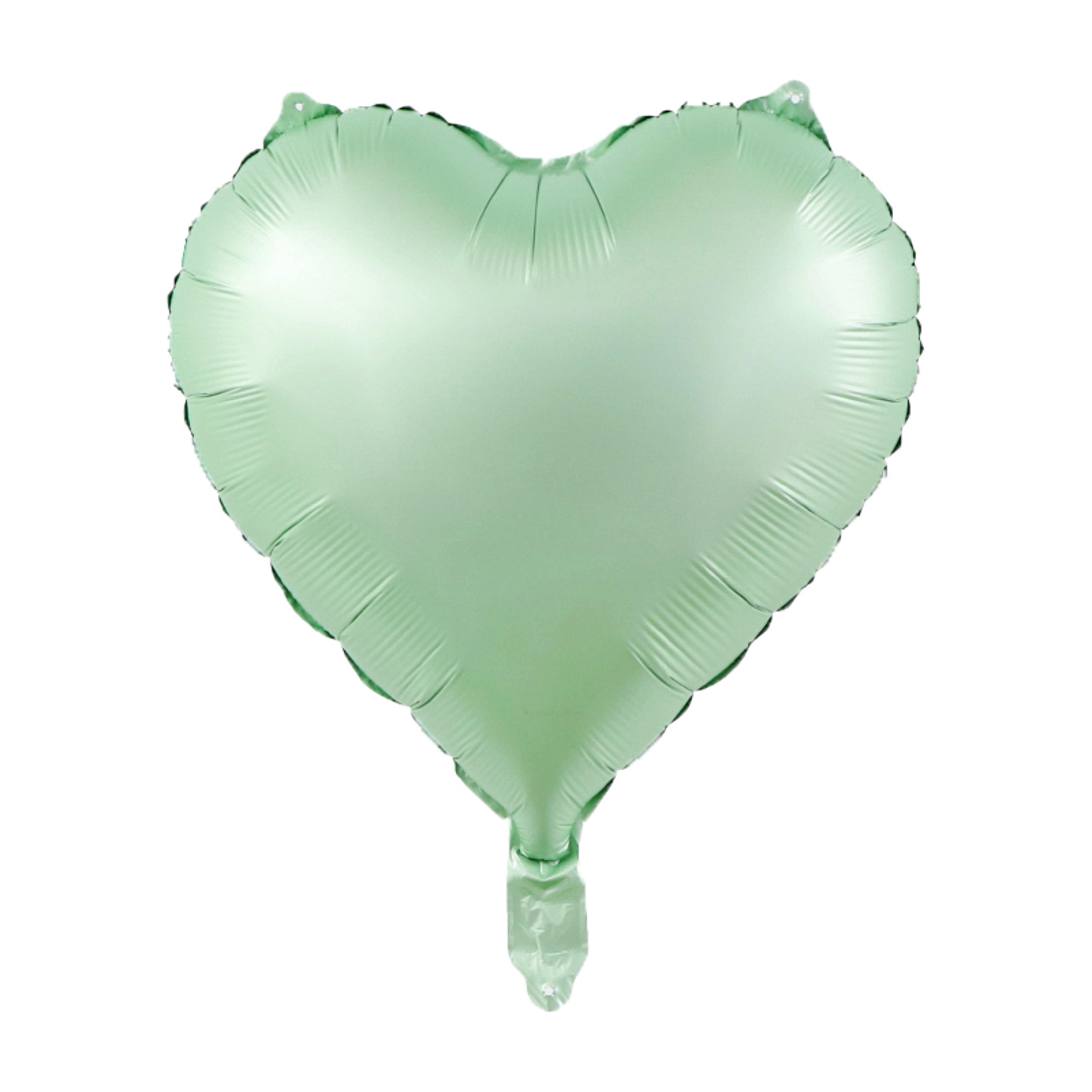 Heart Foil Balloons In Pink And Sage Green For Party Decorations 6