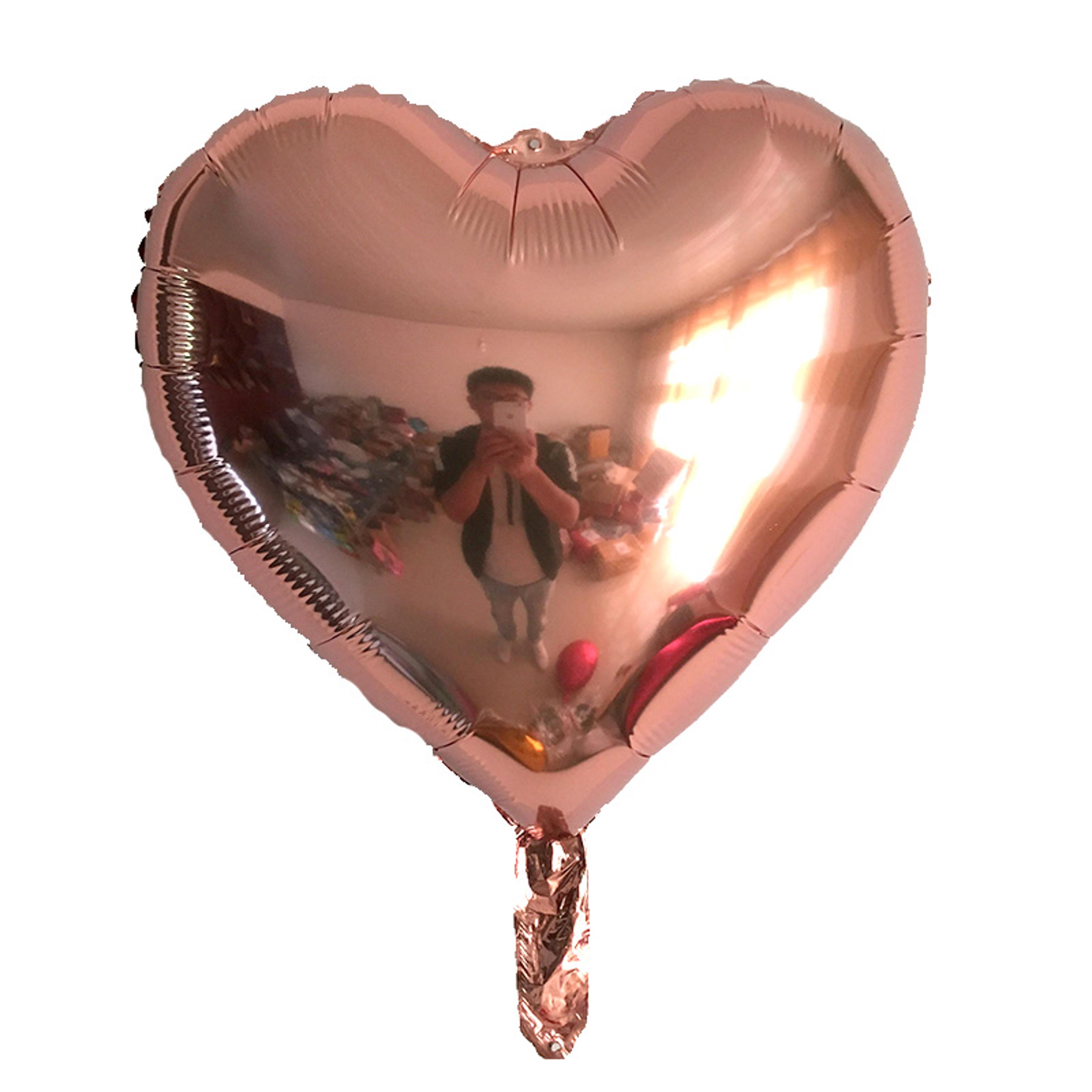 Heart Foil Balloons In Pink And Sage Green For Party Decorations 14
