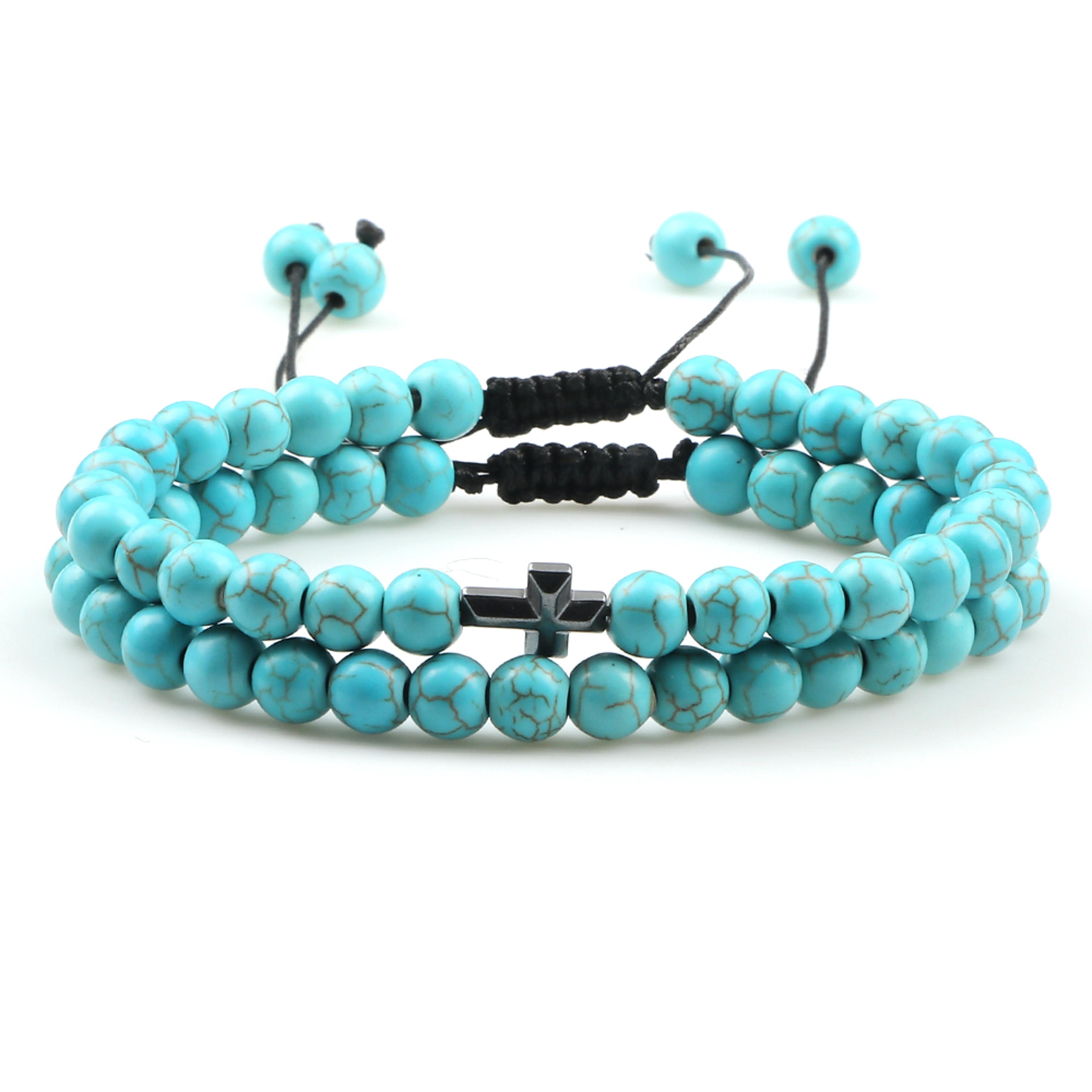 Couples Distance Bead Bracelet With Natural Stone And Adjustable Fit 9