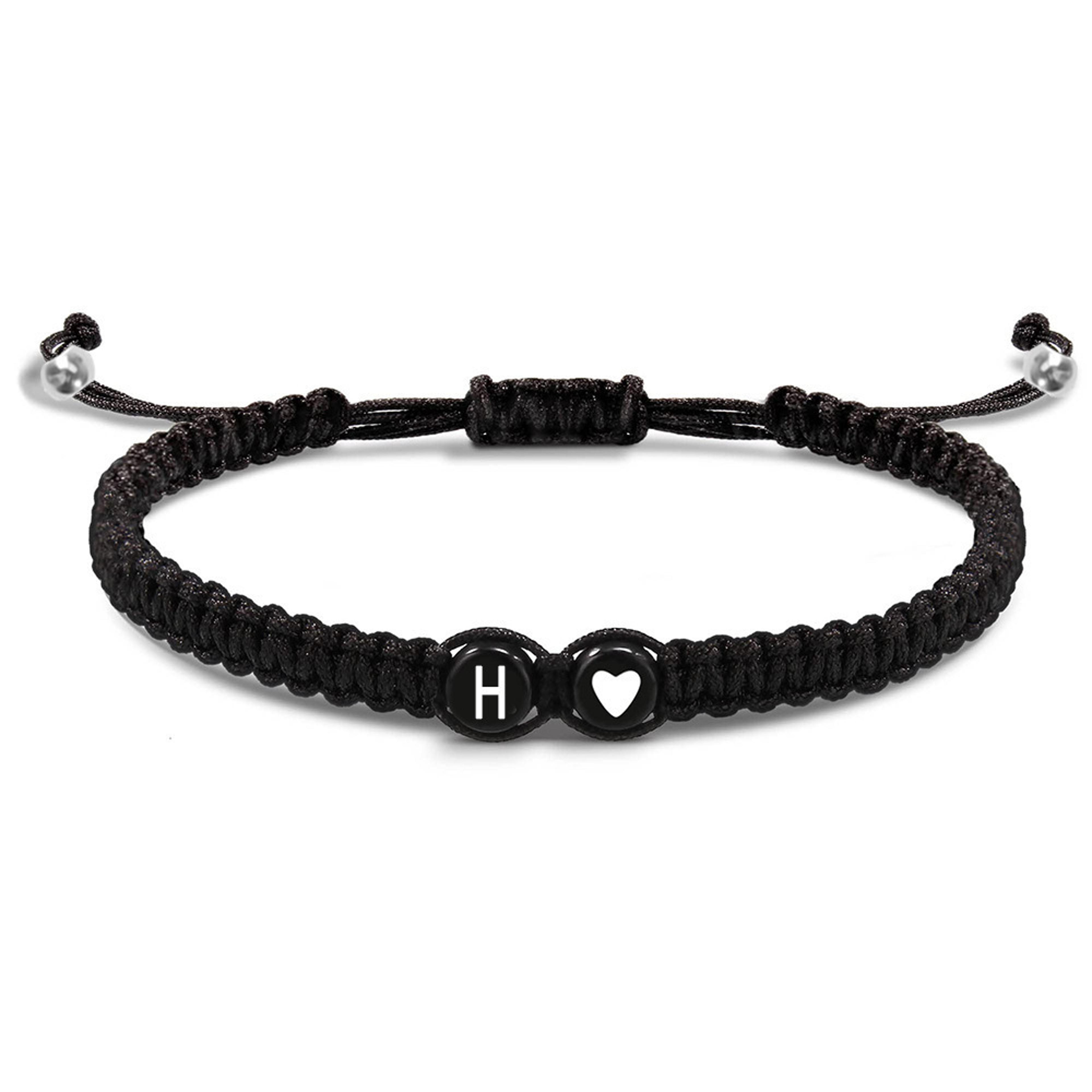 Personalized Initial Heart Bracelet Adjustable Braided Friendship Jewelry 13