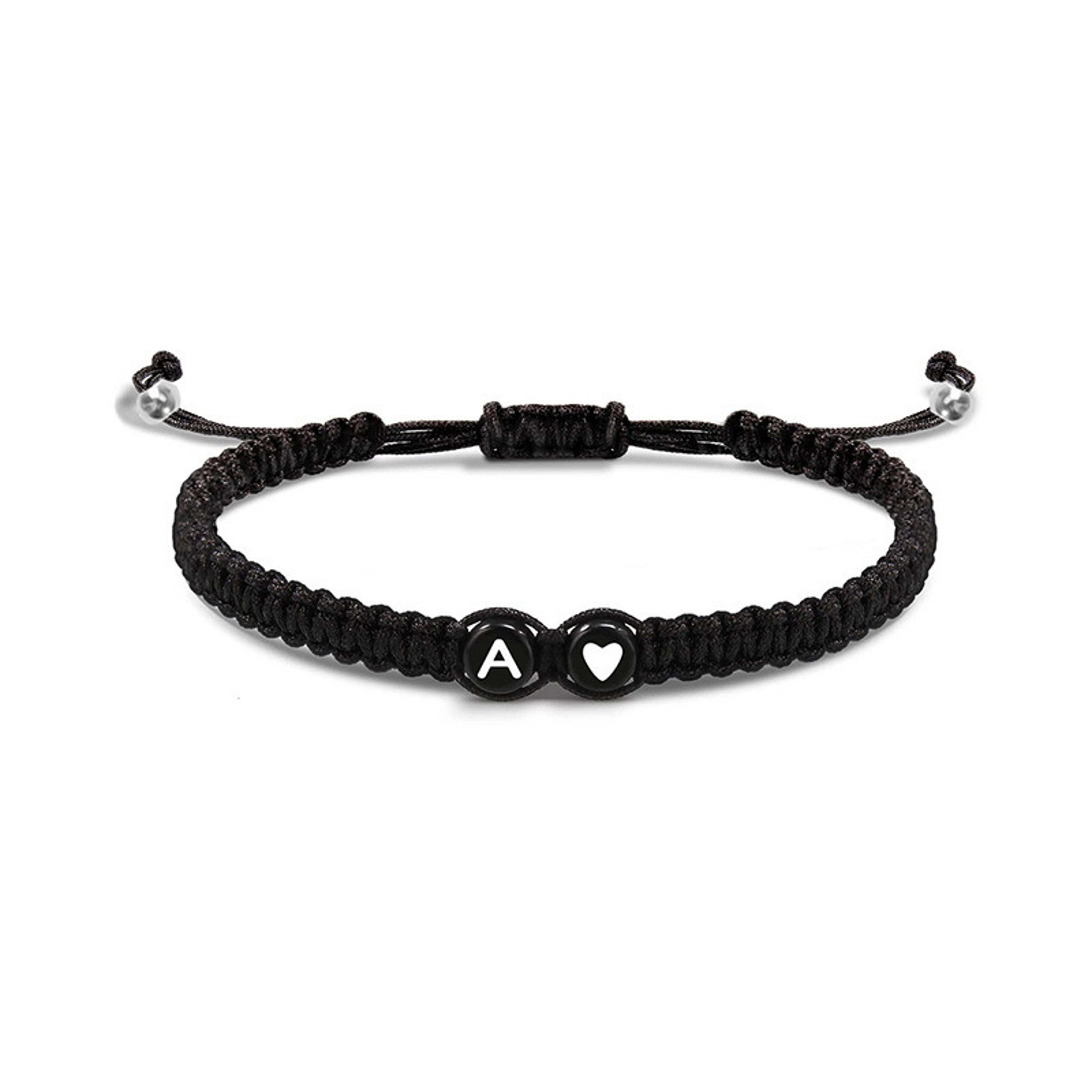 Personalized Initial Heart Bracelet Adjustable Braided Friendship Jewelry 5