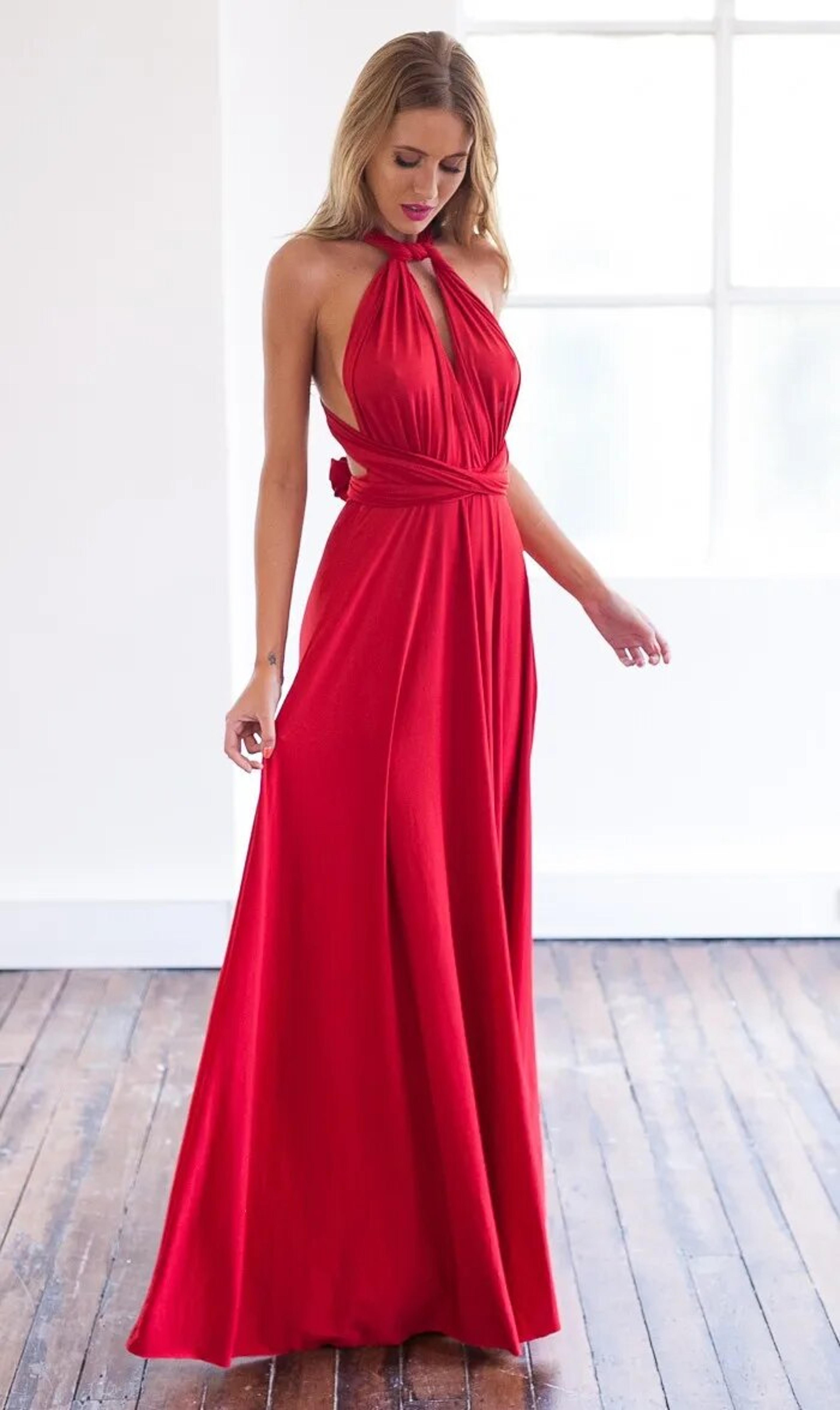 Womens Multiway Convertible Wrap Maxi Dress Backless Floor Length Design 26