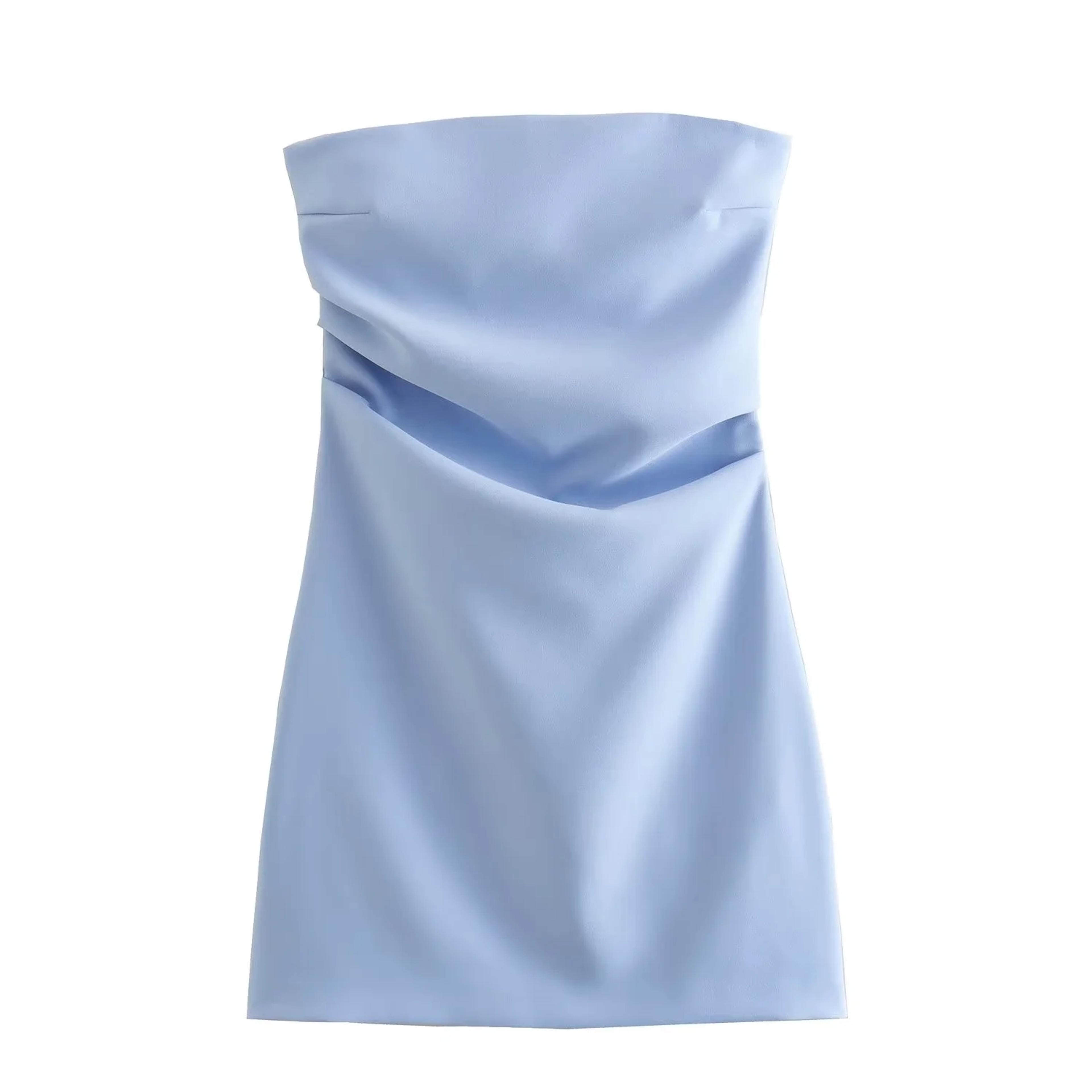 Womens Strapless Corset Mini Dress With Slim Fit And Zipper Closure 3