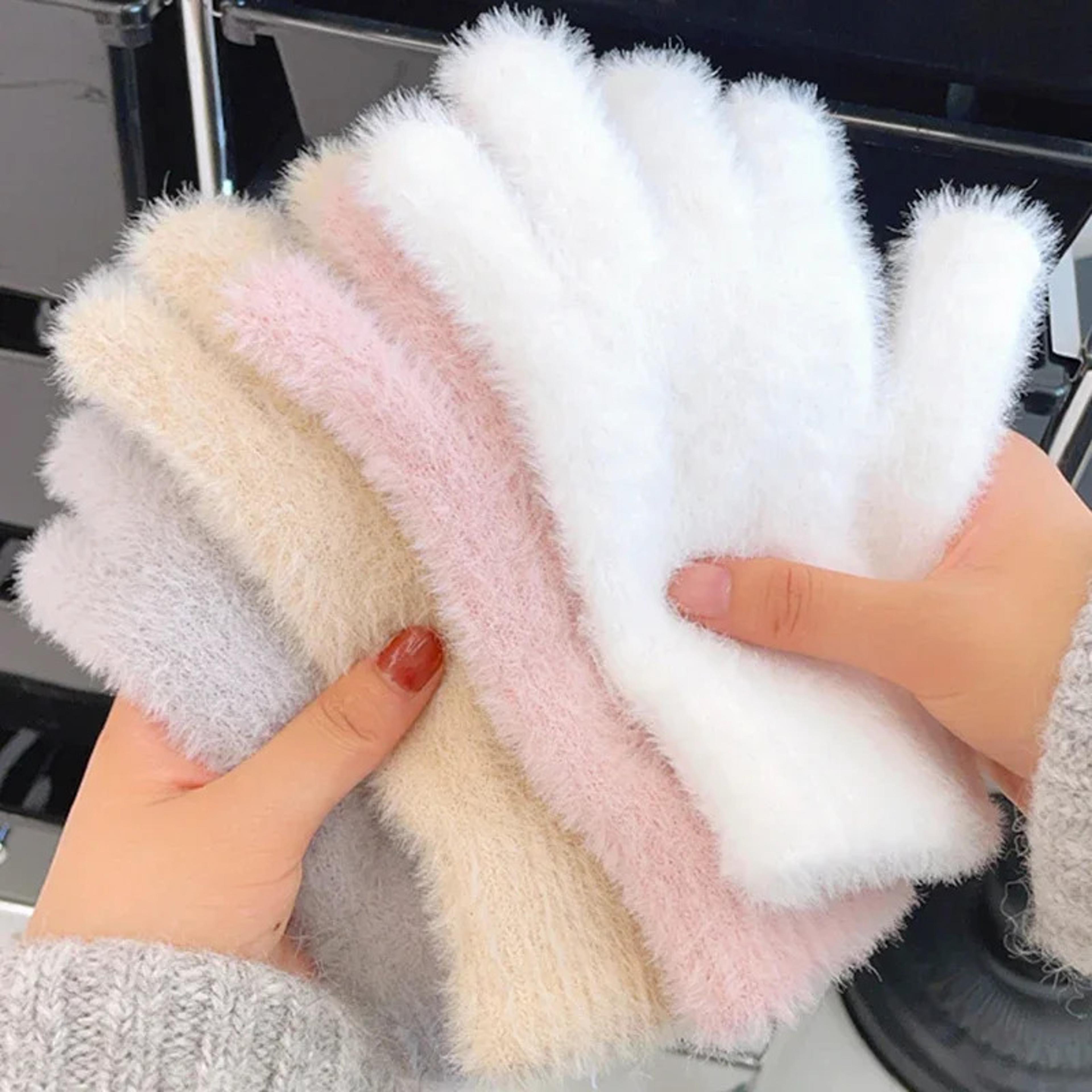 womens winter plush cotton gloves for outdoor activities and cycling