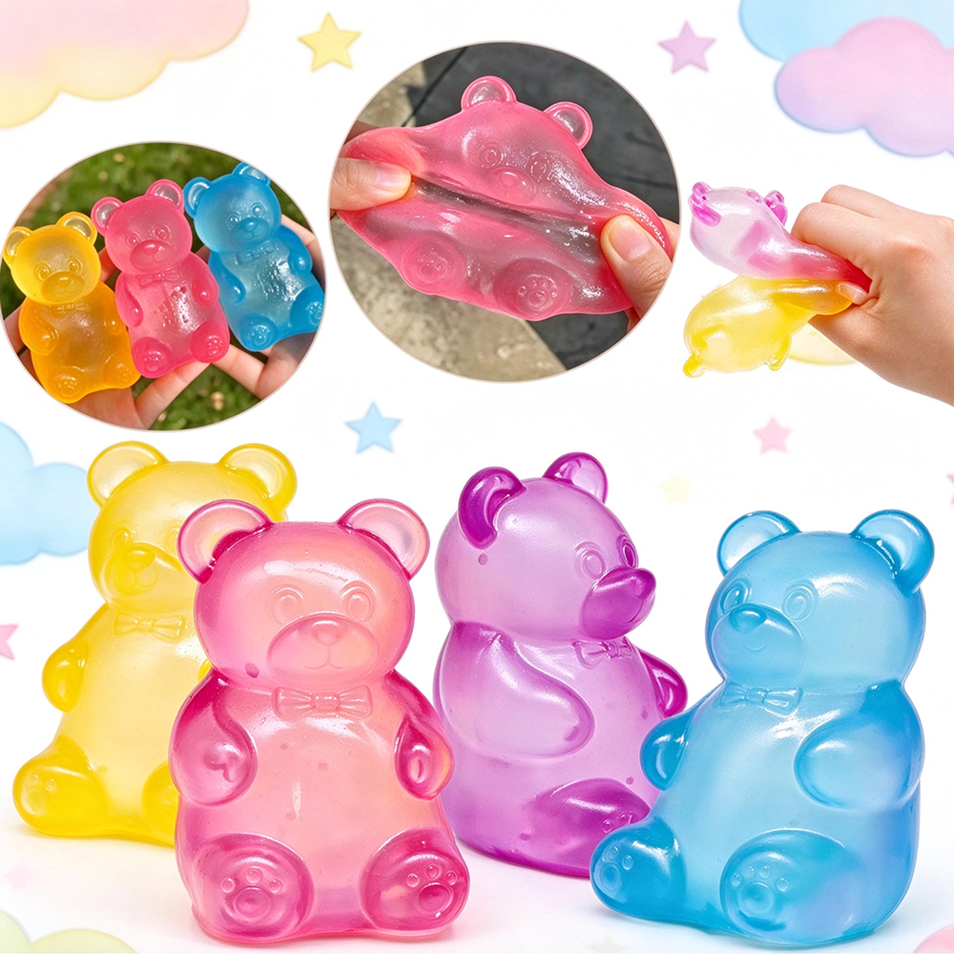 cute bear squeeze toy colorful sensory stress relief desk decoration