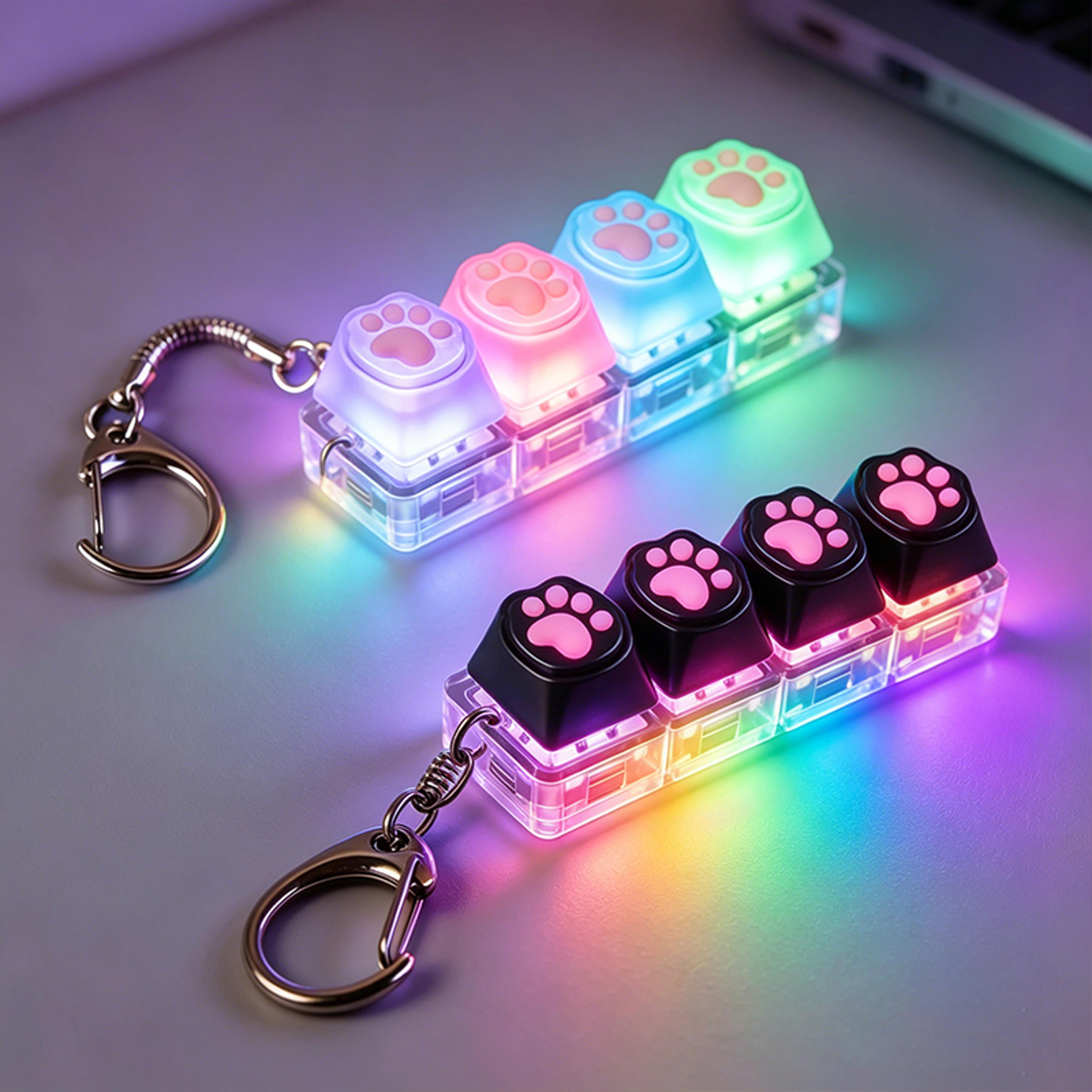 led keyboard keychain fidget toy with clickable keys for stress relief