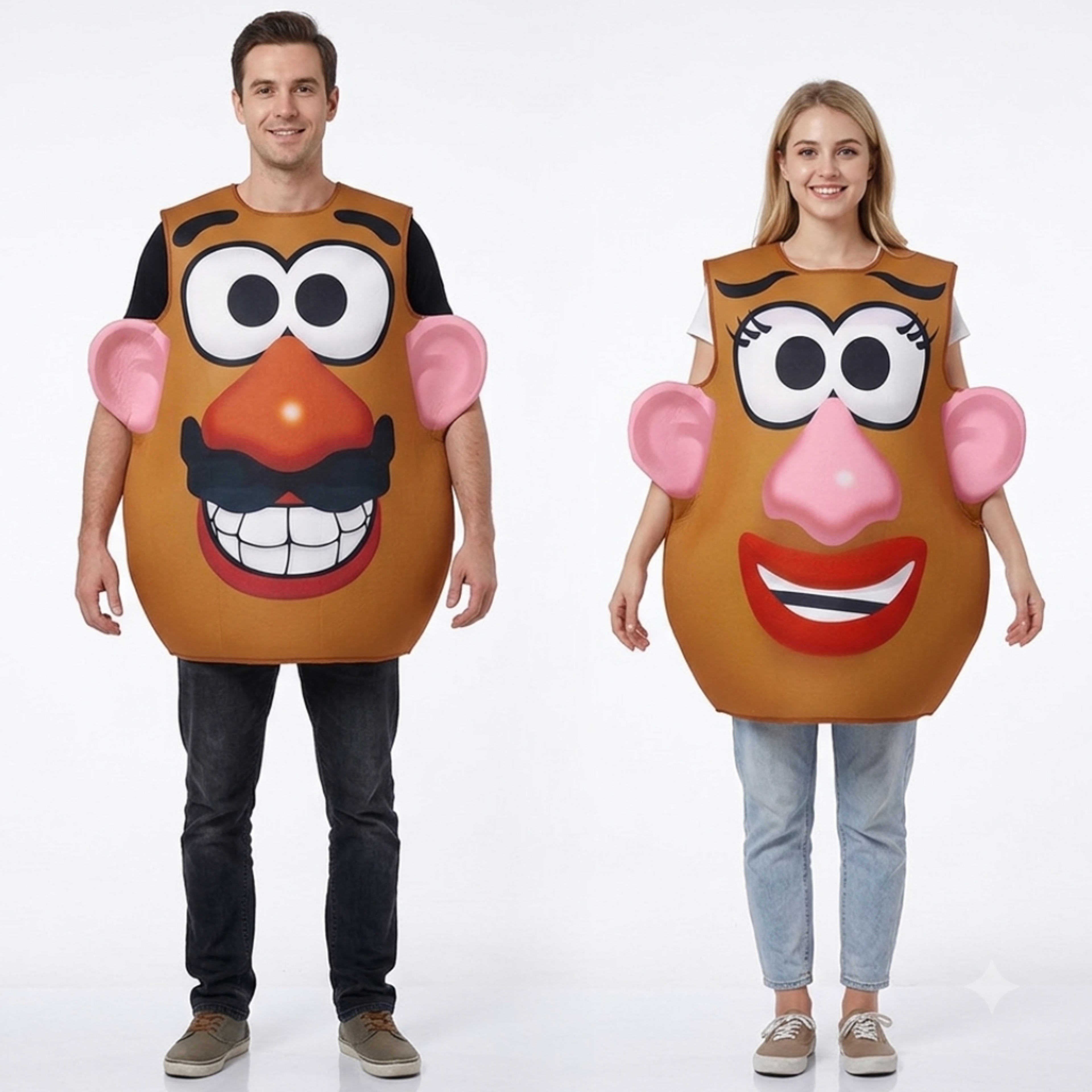 funny potato head couple halloween costume matching cartoon vegetable outfit