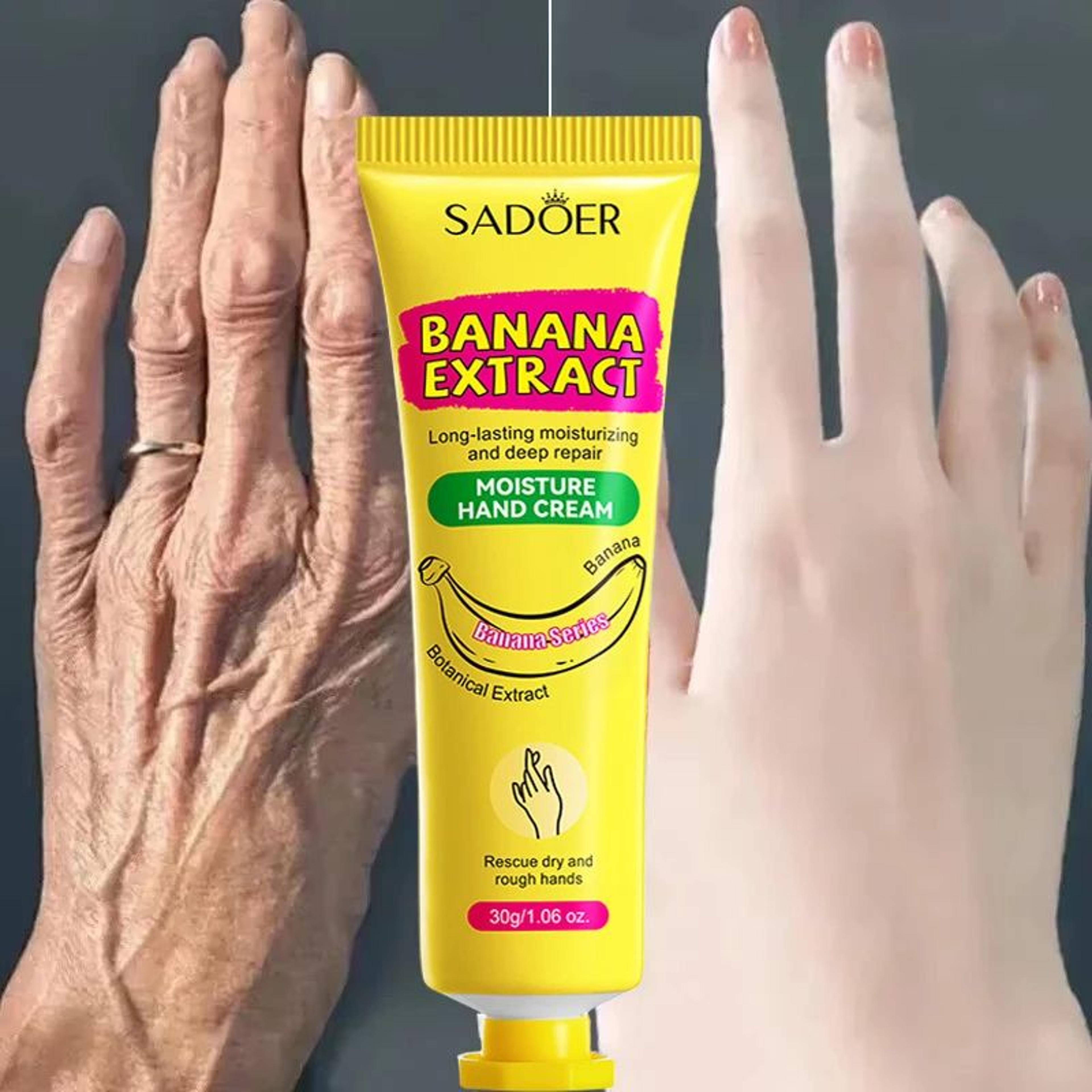 banana extract hand cream for wrinkle removal, dryness repair & moisturizing