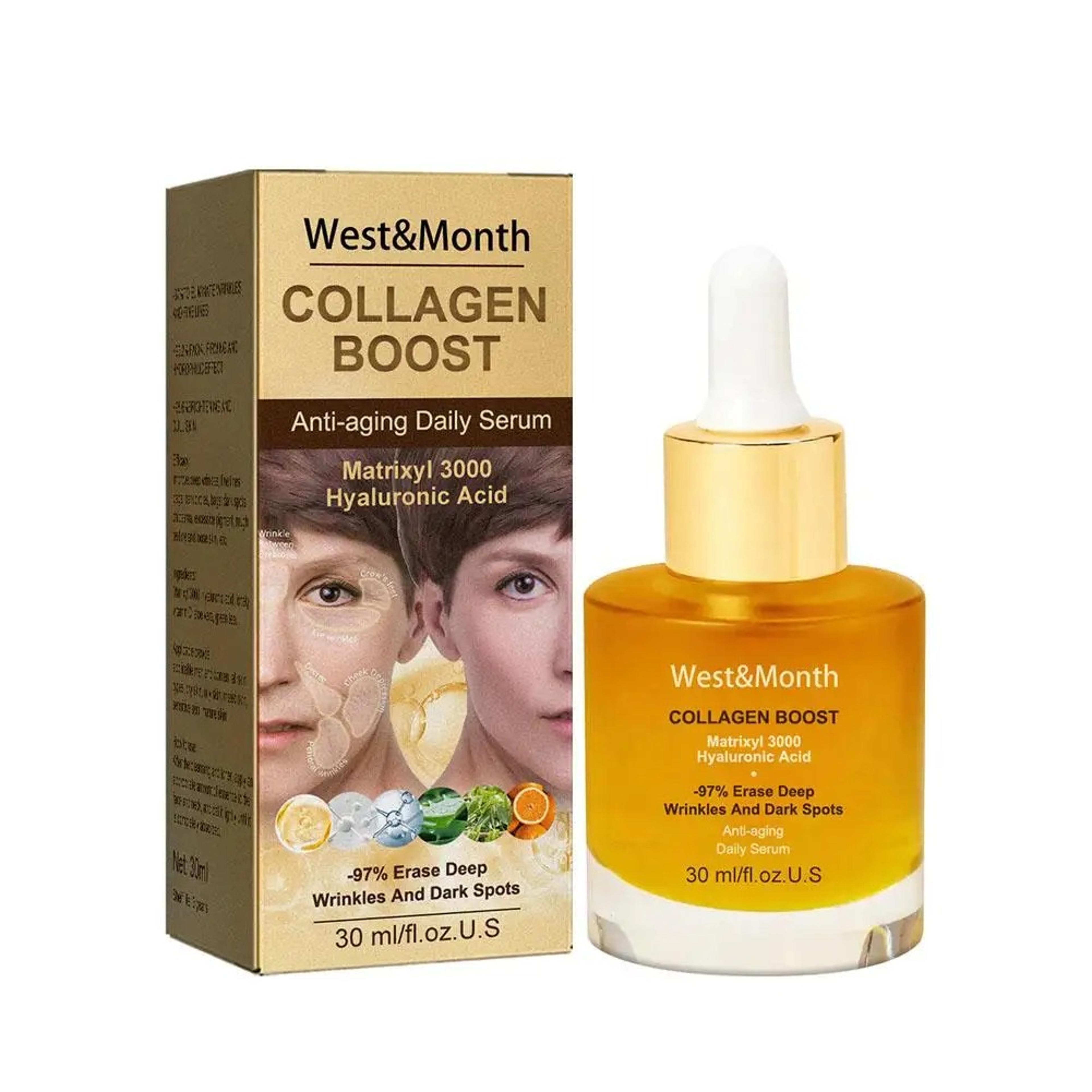 collagen face serum, face moisturizing fade fine lines brightening, facial serum lifting neck skin care, anti aging boos