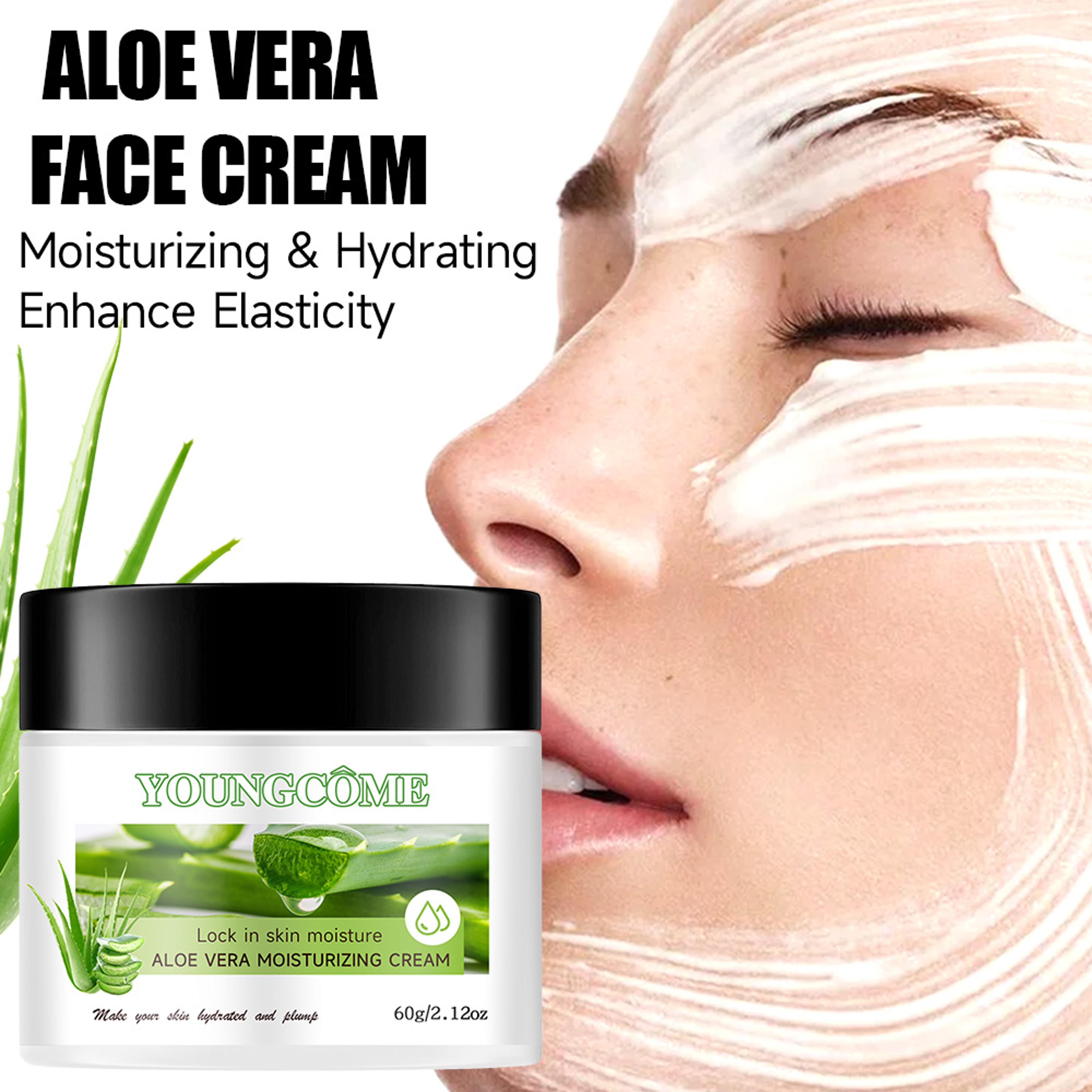 aloe vera face cream, hyaluronic acid deep moisturizing, hydrating plant essence, nourishing skin care, anti-wrinkle